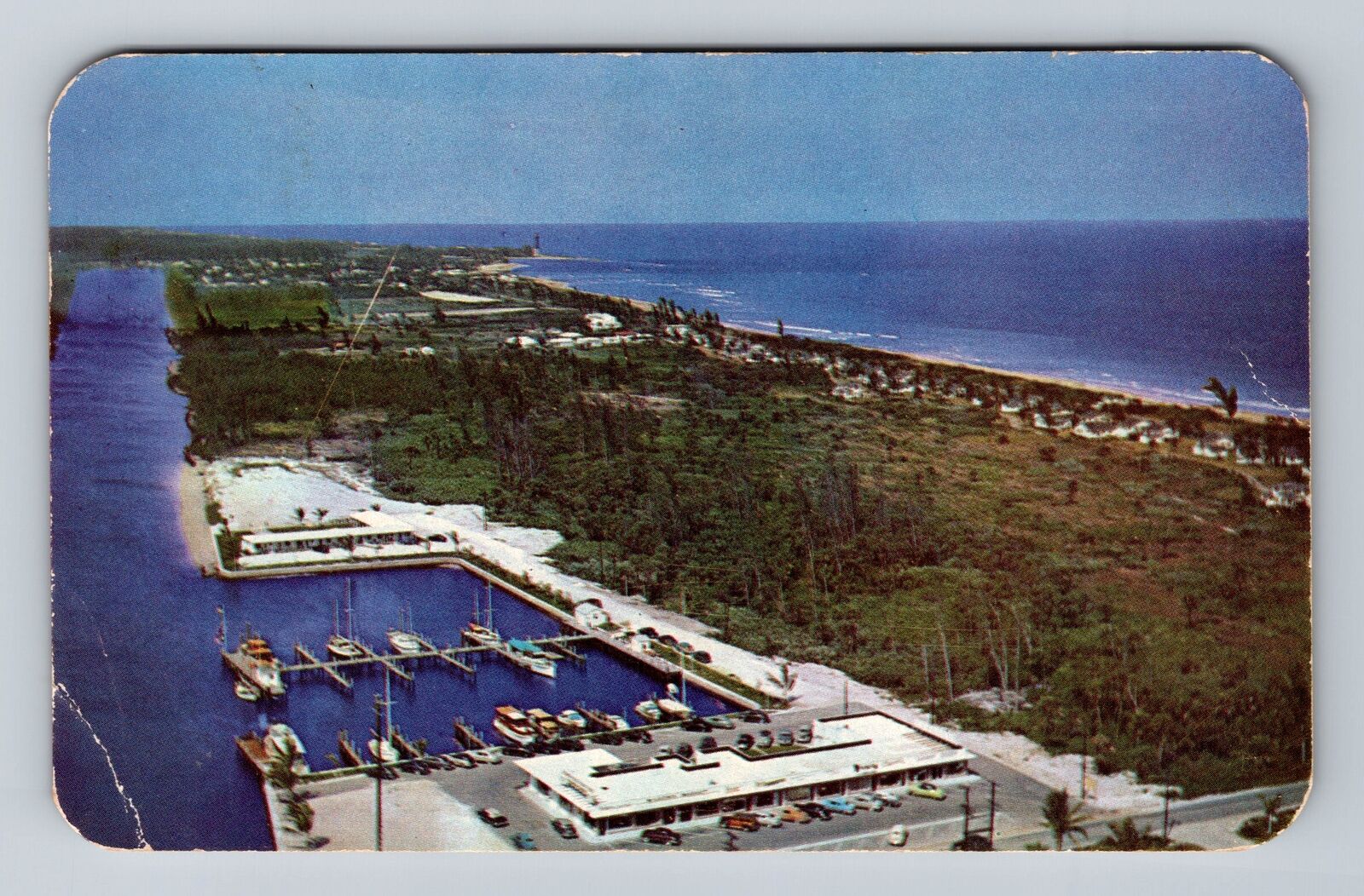 Pompano Beach FL-Florida, Pompano Beach Yacht Basin, Vintage c1951 Postcard