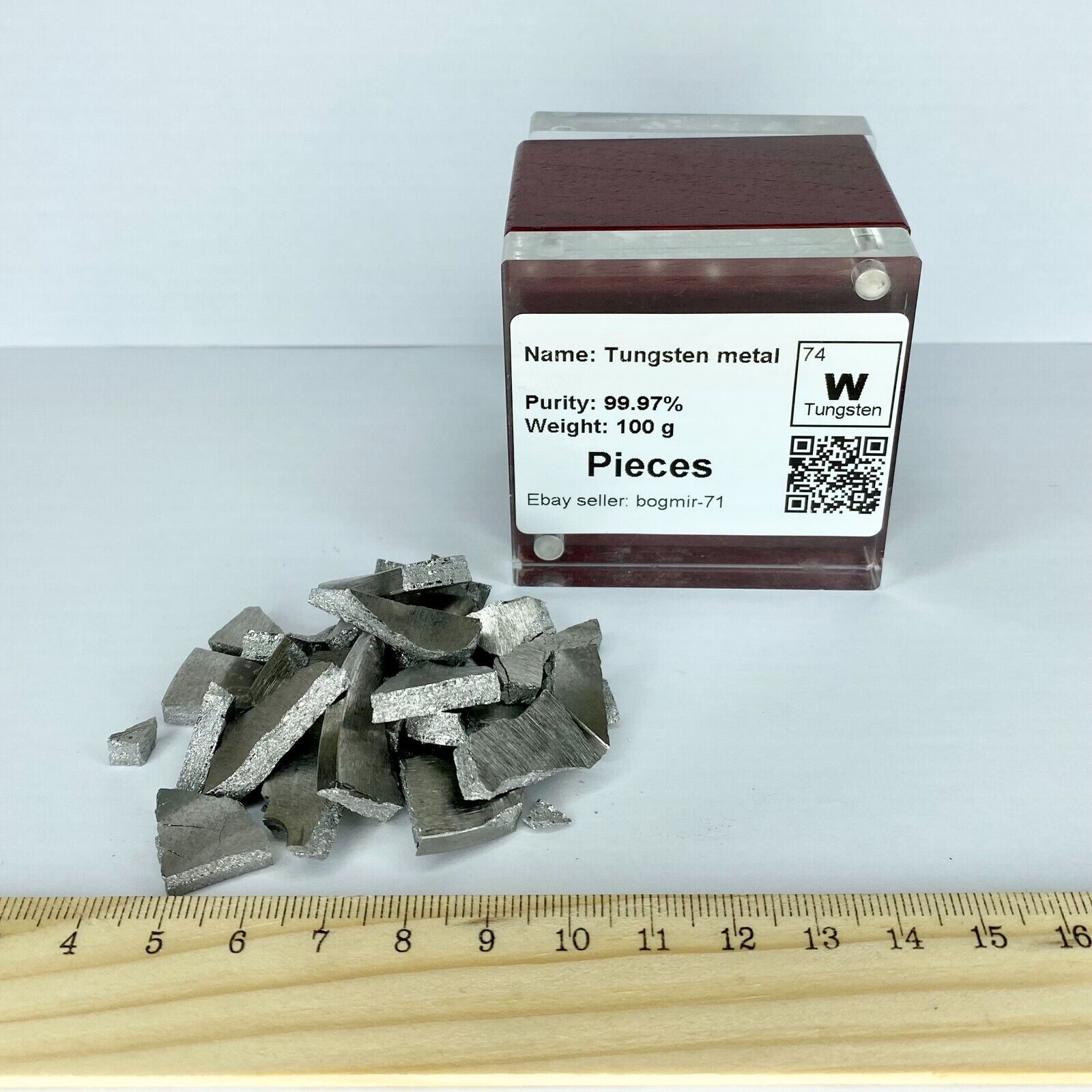 Tungsten Metal Pieces 100 g W/TREM 99.97% Purity Element Periodic Table