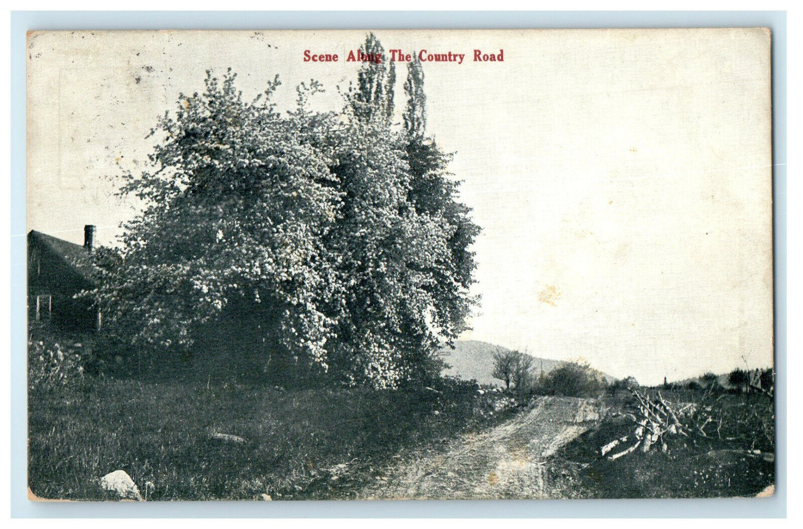 1912 Scene Along the Country Road Posted Antique RPO Postcard