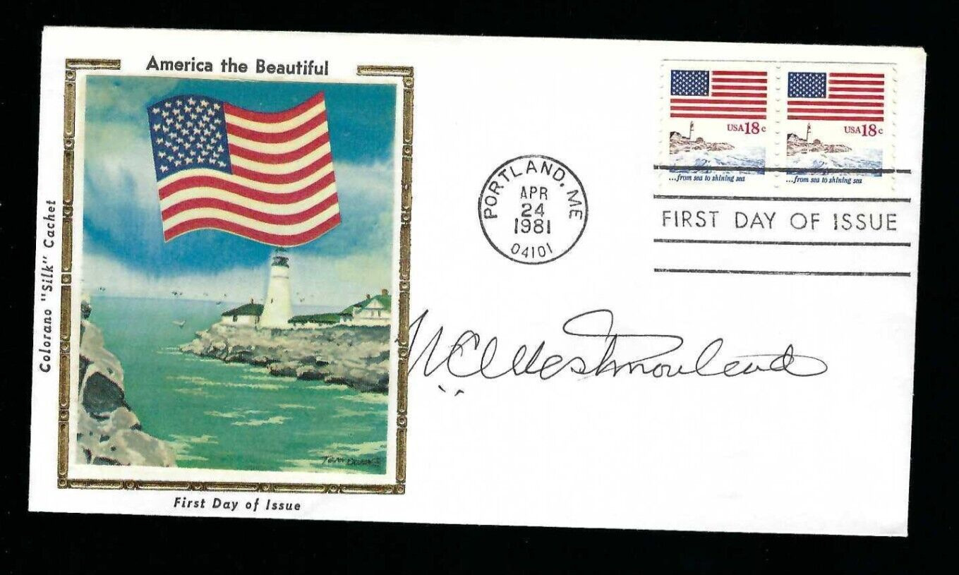 William Westmoreland signed cover US Army General in Vietnam