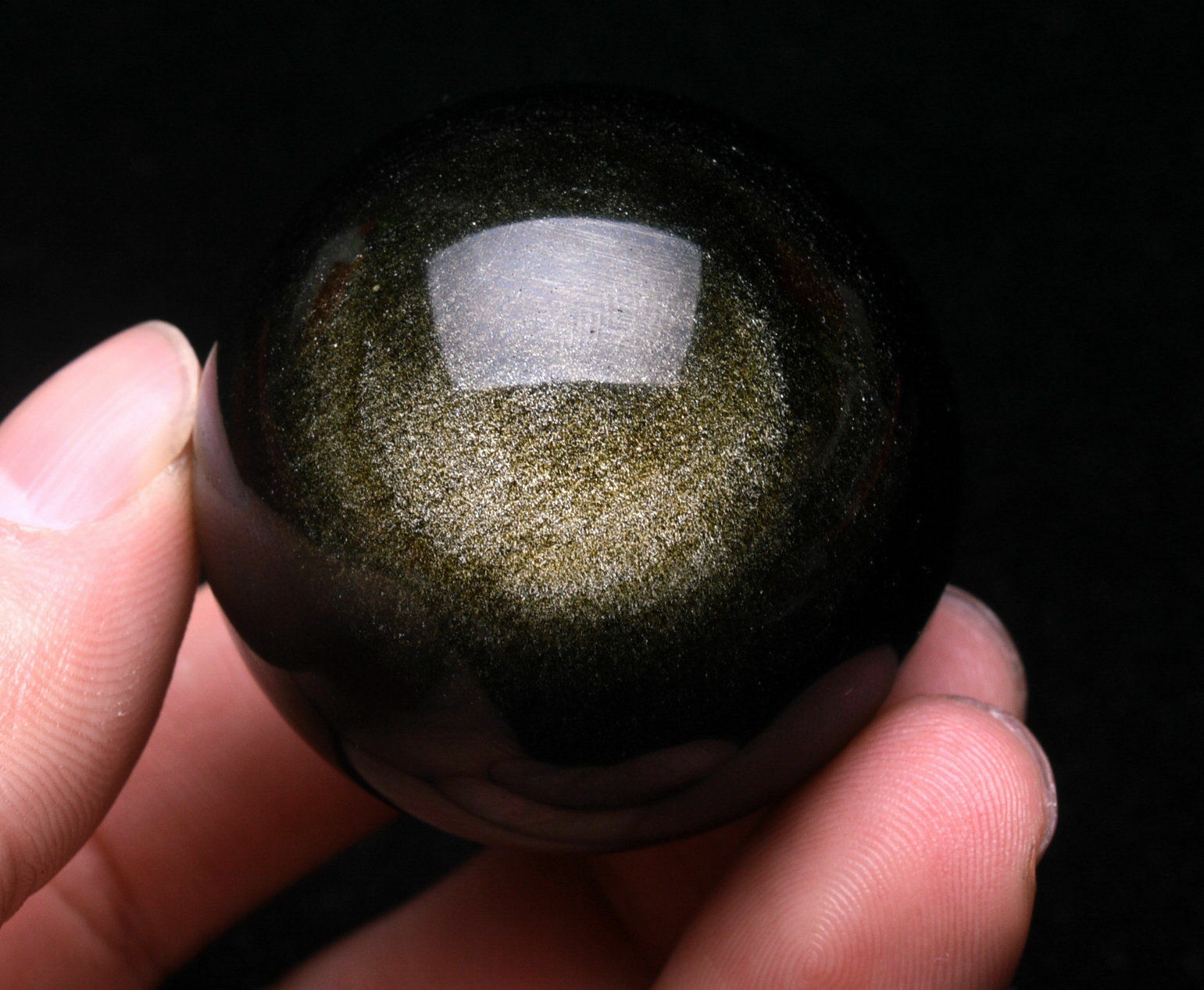 40/50/60mm Rainbow  Natural Cats Eye Obsidian Sphere Ball Rare+Stand