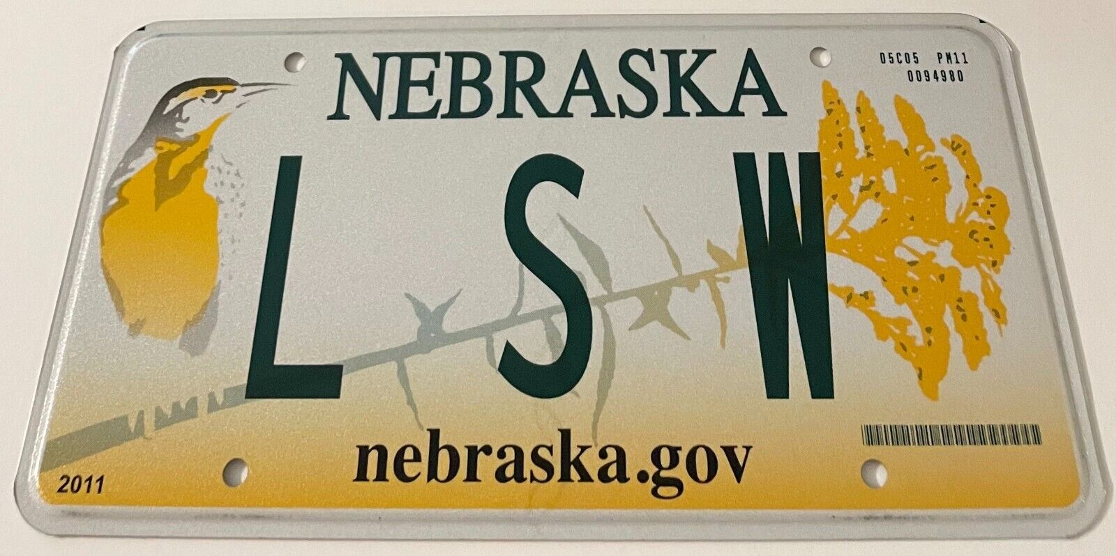 L S W Vanity License Plate  LSW Licensed Social Worker Nebraska Social Services