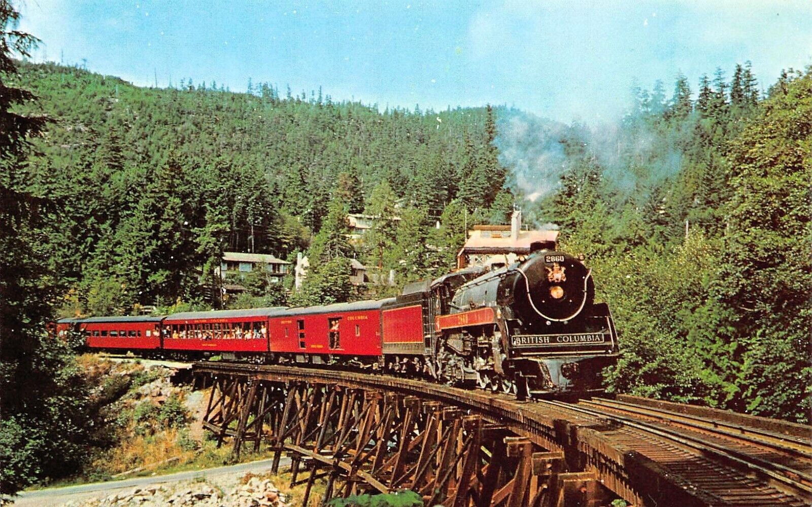 Horseshoe Bay Vancouver Train Railroad Trestle Bridge BC 2860 Vtg Postcard D34