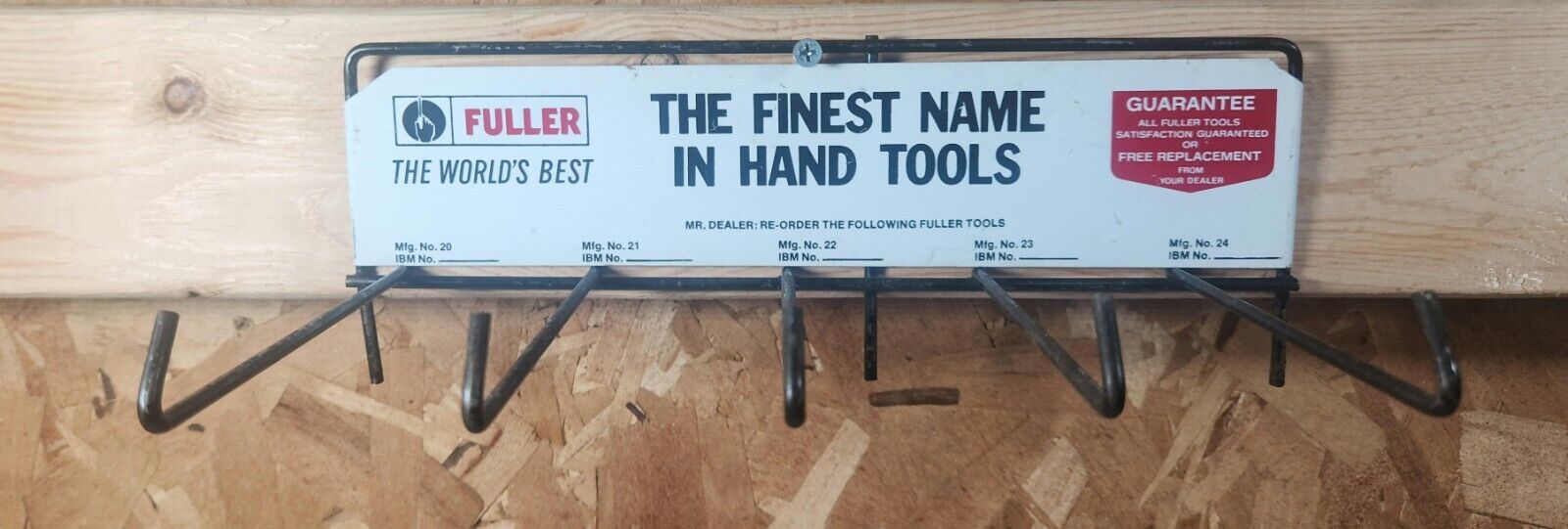 Vtg Fuller Hand Tools Dealer Metal Store Display Hanging Rack Tool Advertising