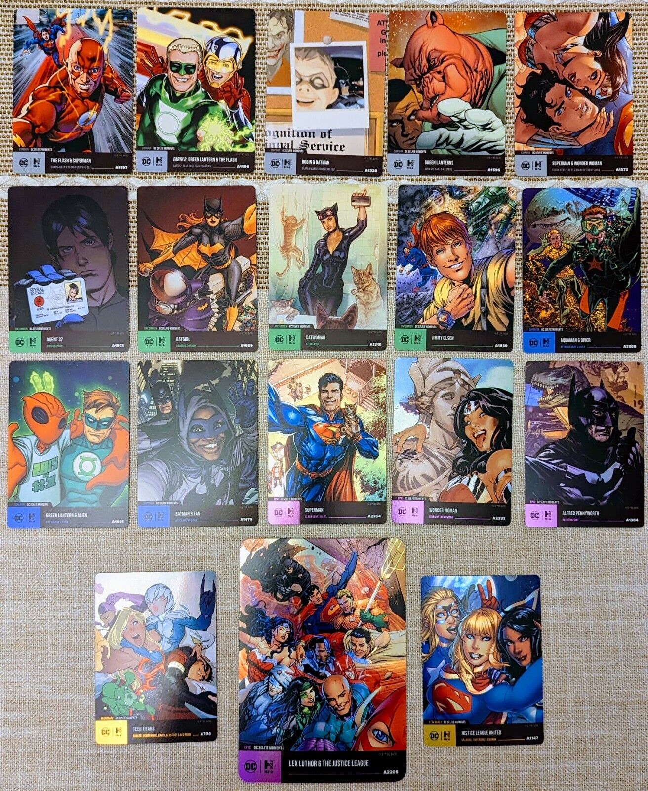 *Physical Only* DC Selfie Moments Near Complete Set Of 18 Cards, No Mythic