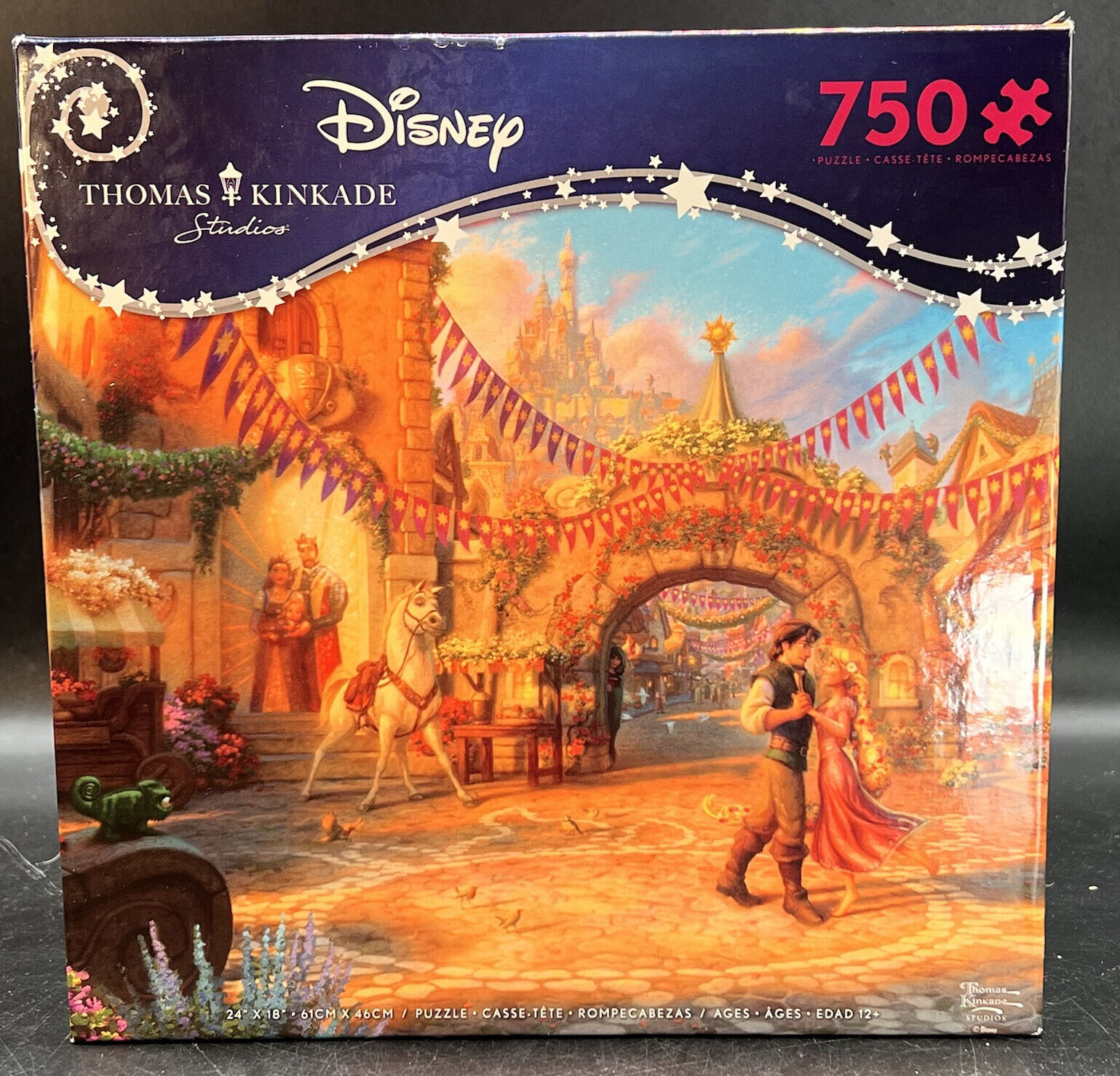 Ceaco Disney Thomas Kinkade Rapunzel Dancing In The Courtyard 750 Pc Puzzle