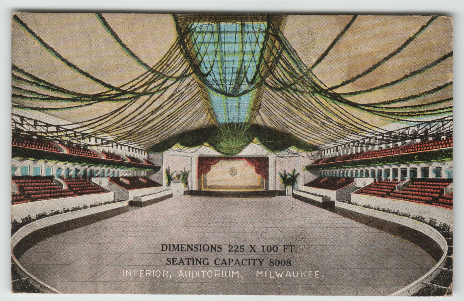 Postcard Vintage Interior View of the Auditorium in Milwaukee, WI