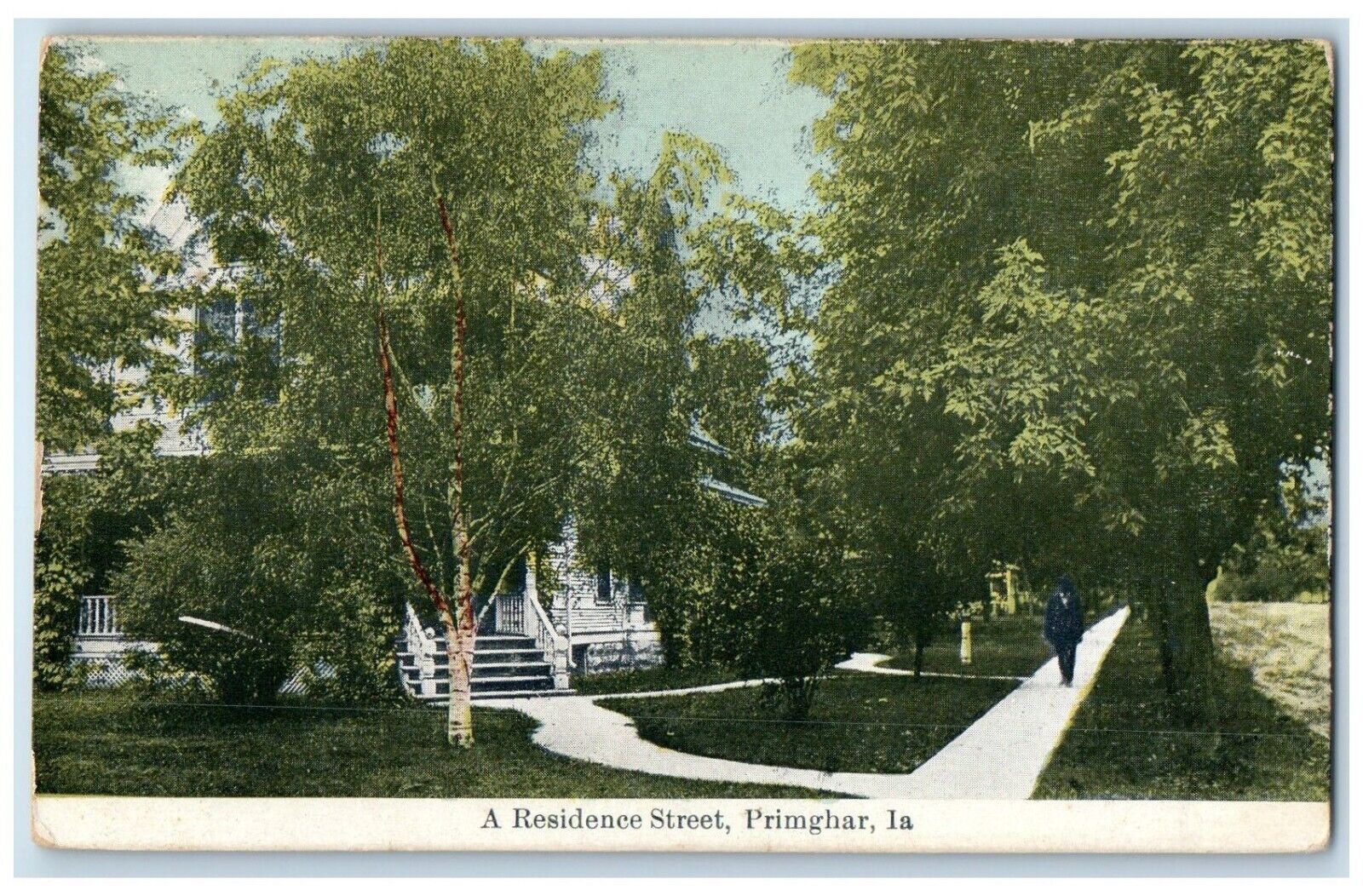 1911 Residence Street Exterior Building Primghar Iowa Vintage Antique Postcard