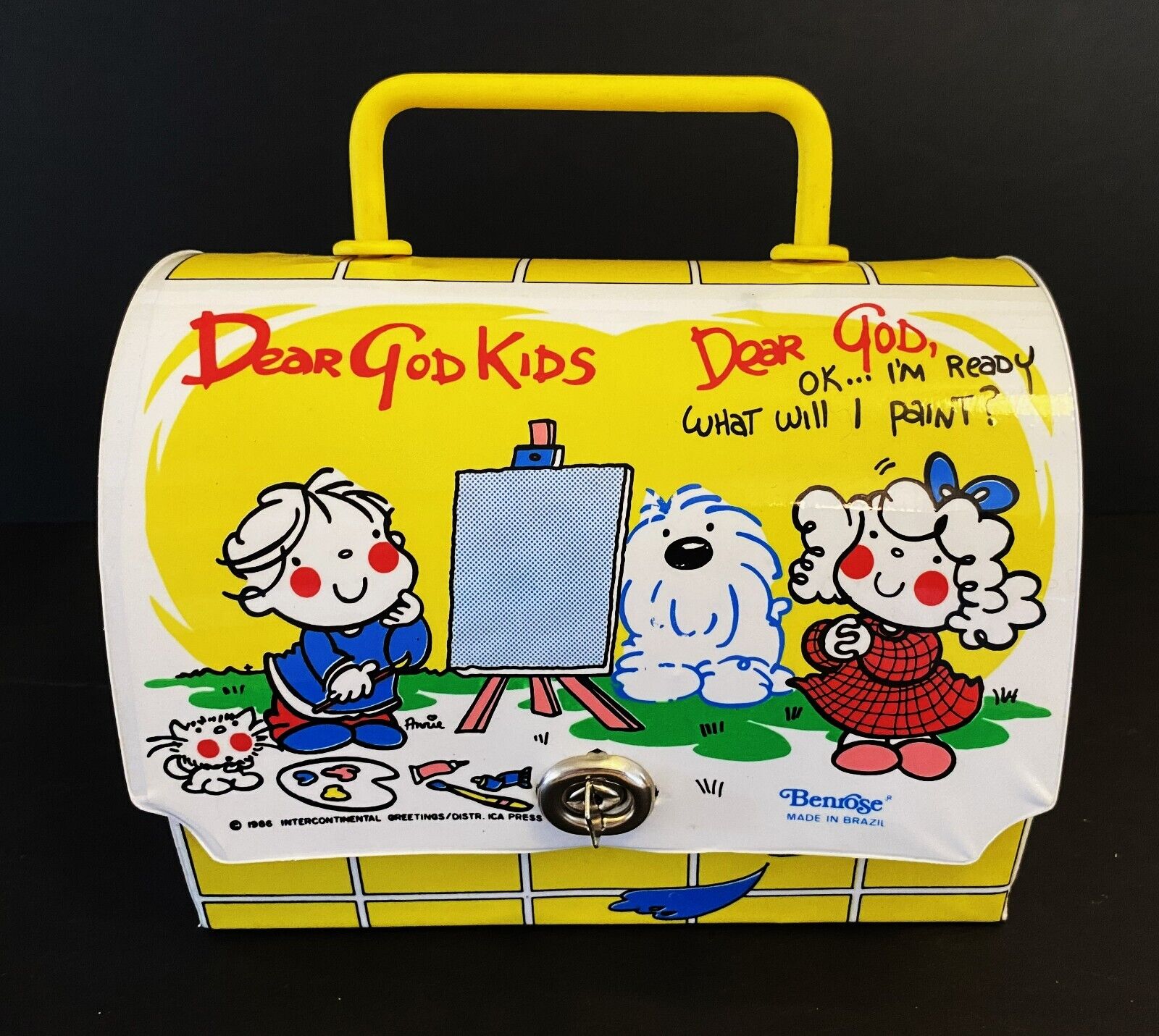 1986 Vintage R10 Dear God Kids Brazil issue Vinyl Dome Lunchbox Gem Mint 