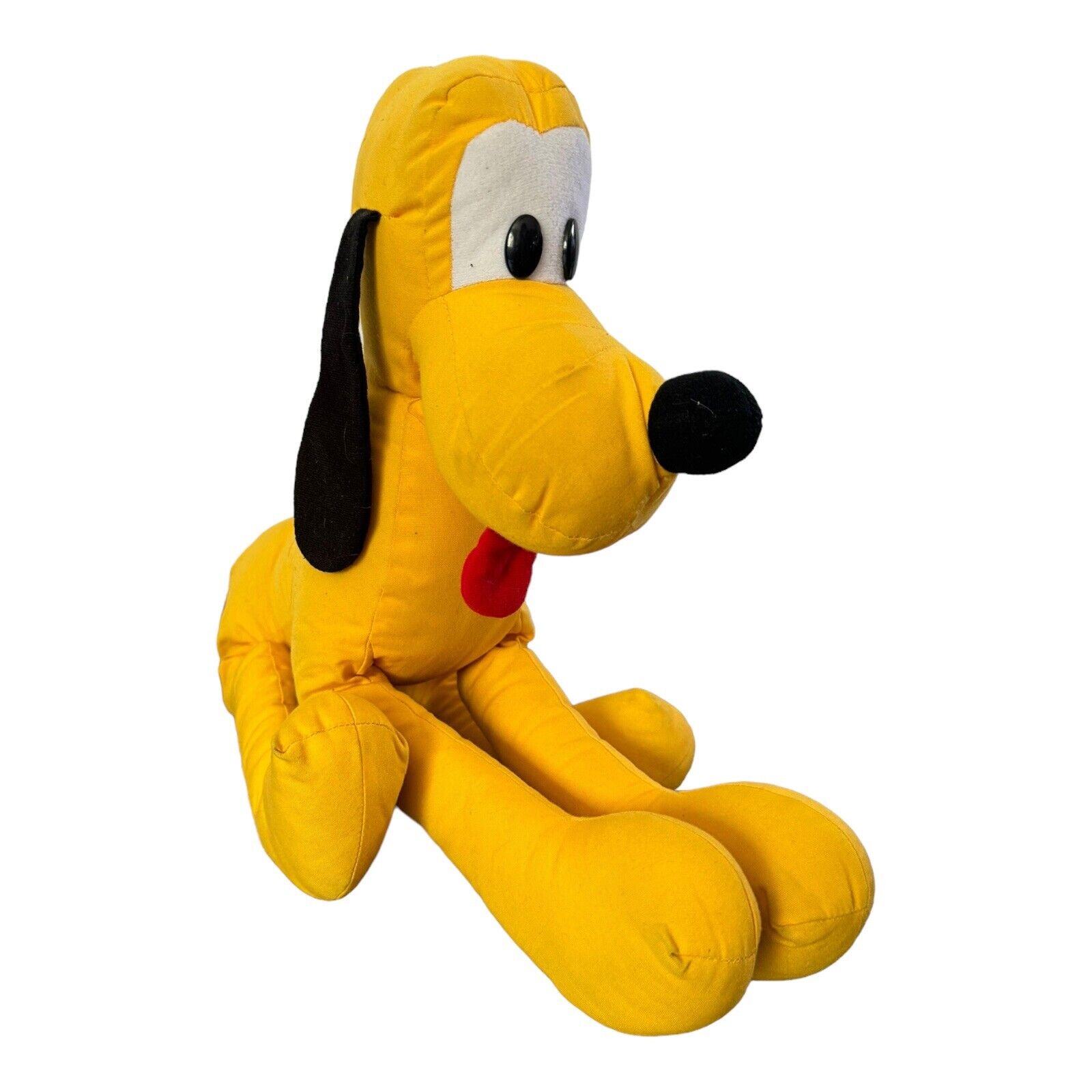 Disneyland Walt Disney World Pluto Plush Stuffed 15” Sitting Dog Vintage