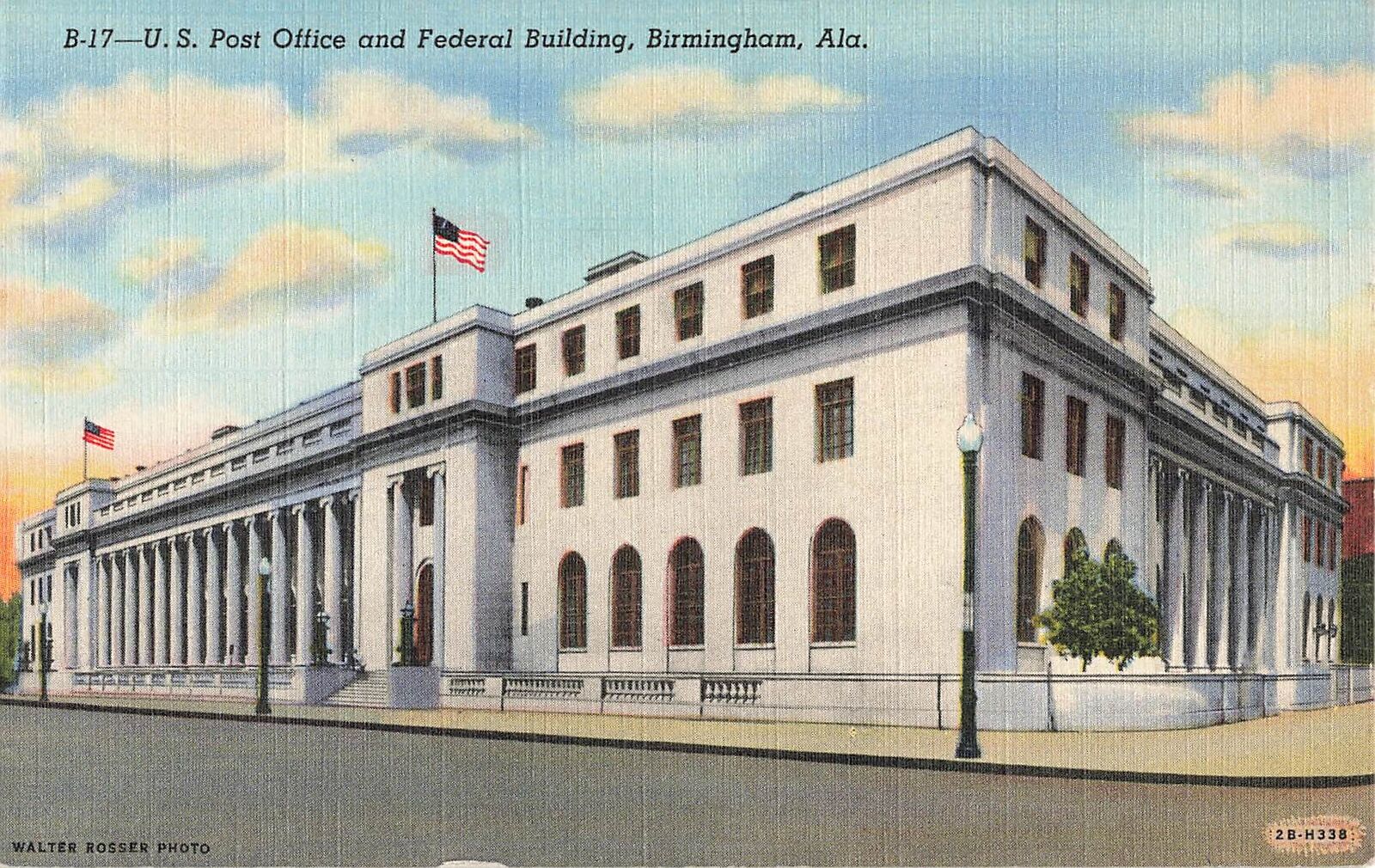 Vintage Postcard U.S. Post Office and Federal Building, Birmingham, Alabama