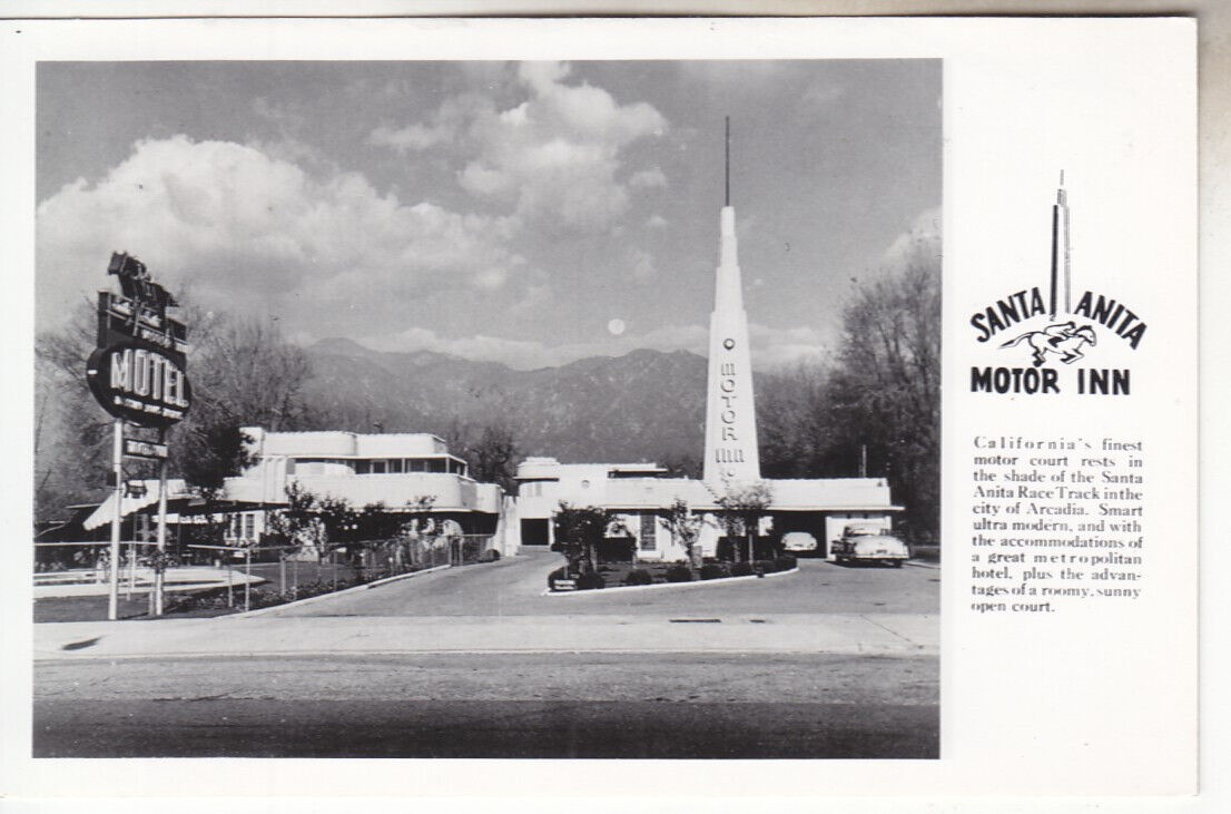 RPPC Santa Anita CA Motel Route 66 bet. Pasadena Arcadia California Real Photo