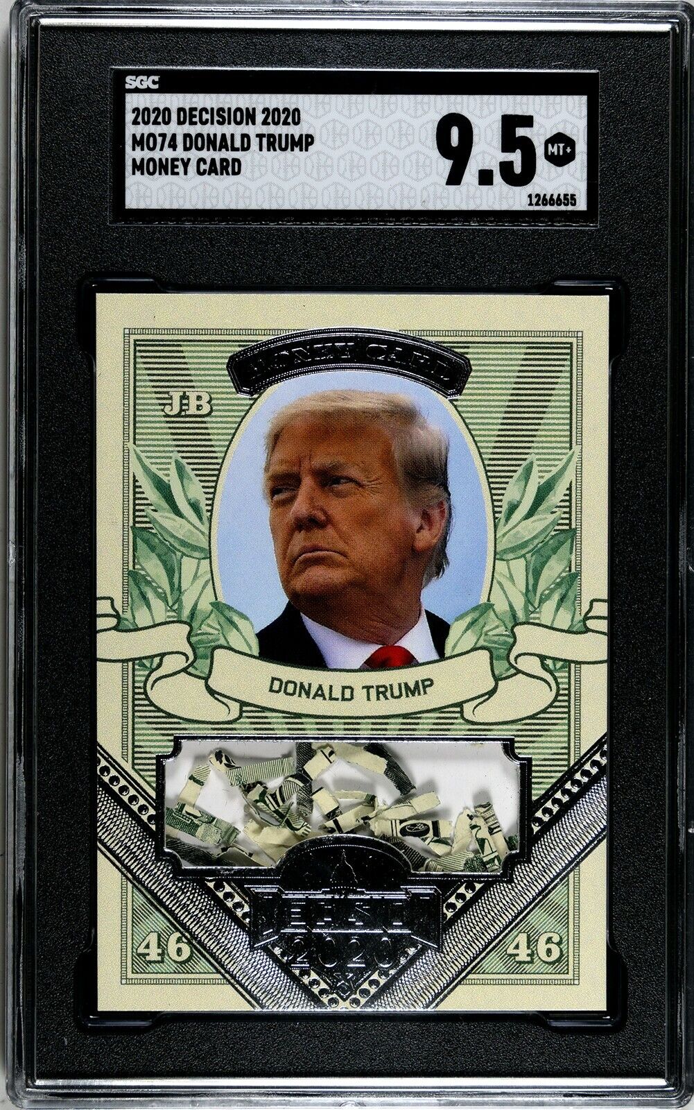 2020 Decision President Donald Trump MONEY CARD #MO74 SGC 9.5 MINT+ (Pop 1)