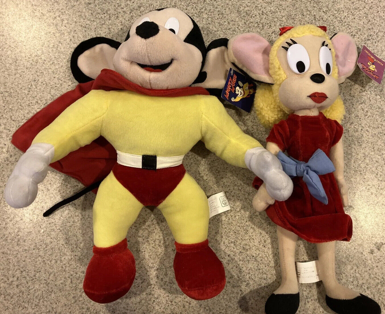 Lot Of 2 Mighty Mouse Plush & Pearl Pureheart 2003 Viacom Tags Rare Toy Network