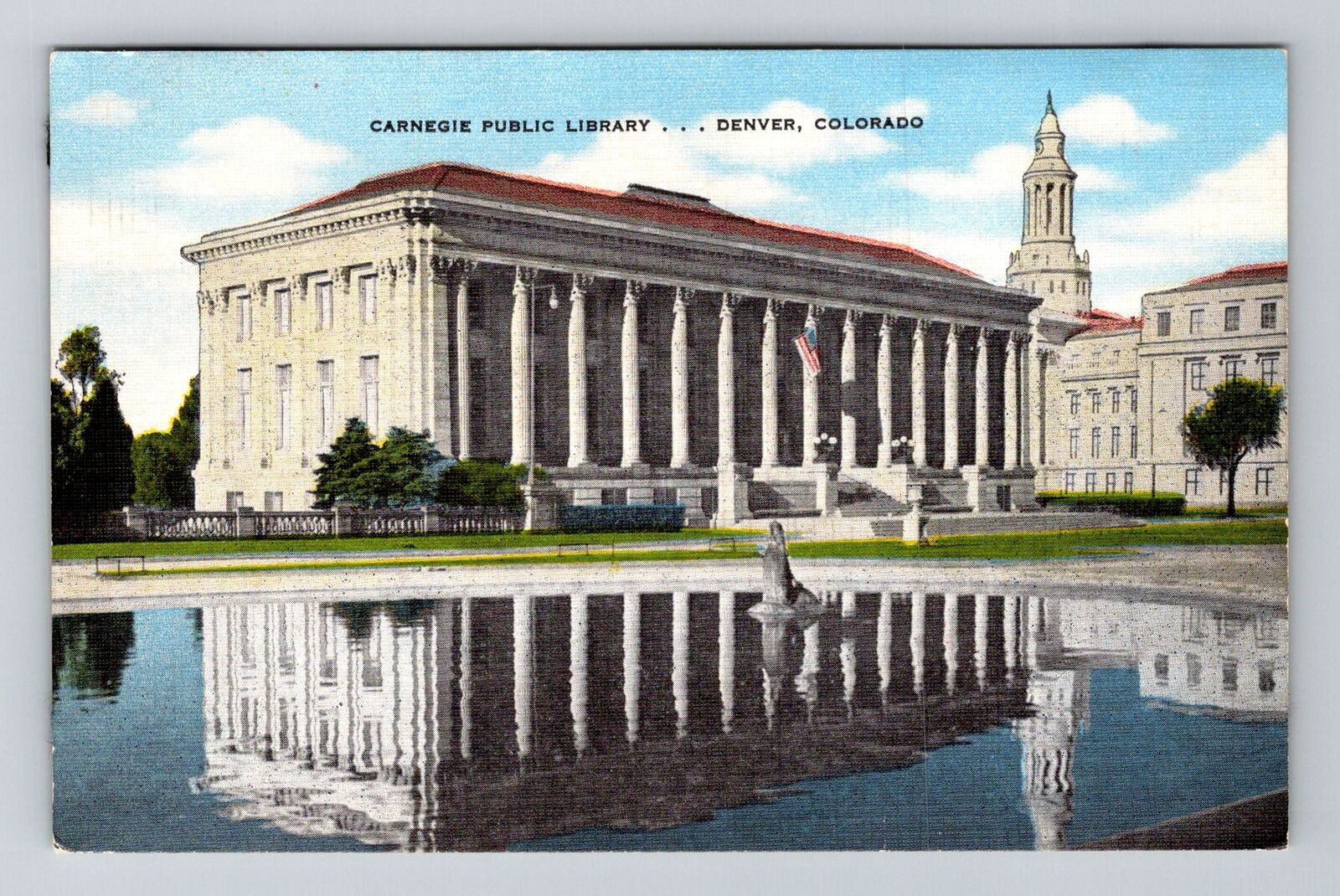 Denver CO-Colorado, Carnegie Public Library, Vintage Postcard