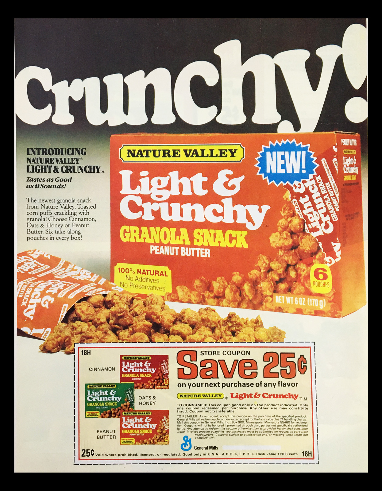 1982 Nature Valley Light & Crunchy Granola Snack Circular Coupon Advertisement