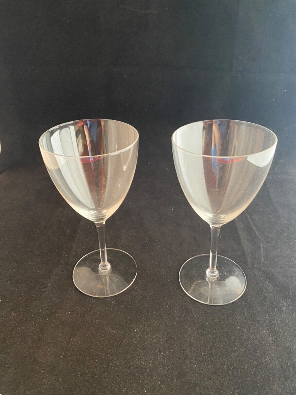 PAIR OF TWO VINTAGE CRYSTAL GLASSES APPROX 6 1/2