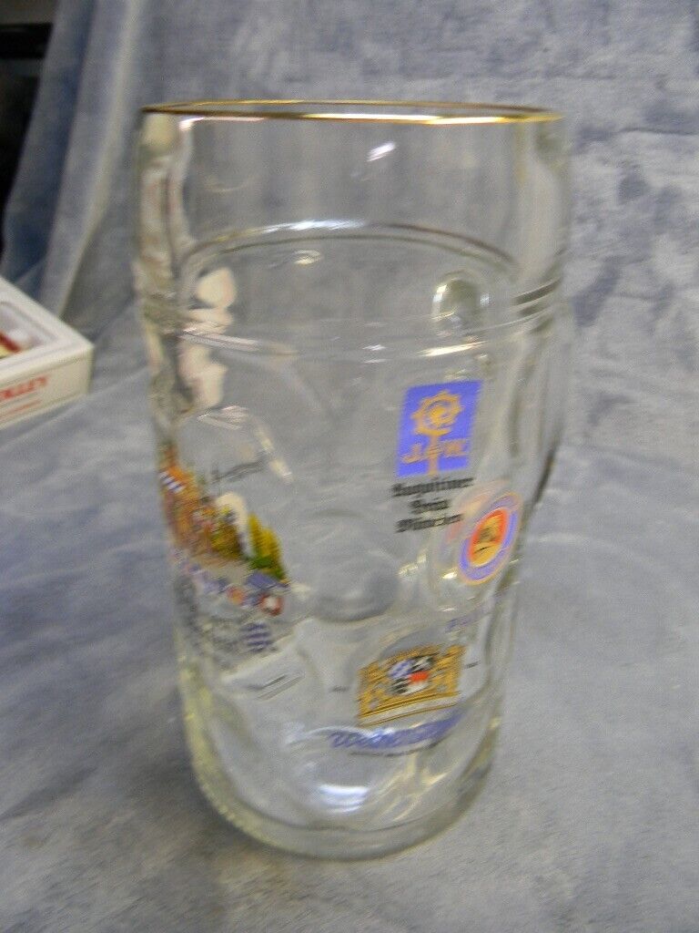 VINTAGE GRUSS VOM GERMAN-MADE OCTOBERFEST MUNCHEN HEAVY DIMPLED BEER GLASS