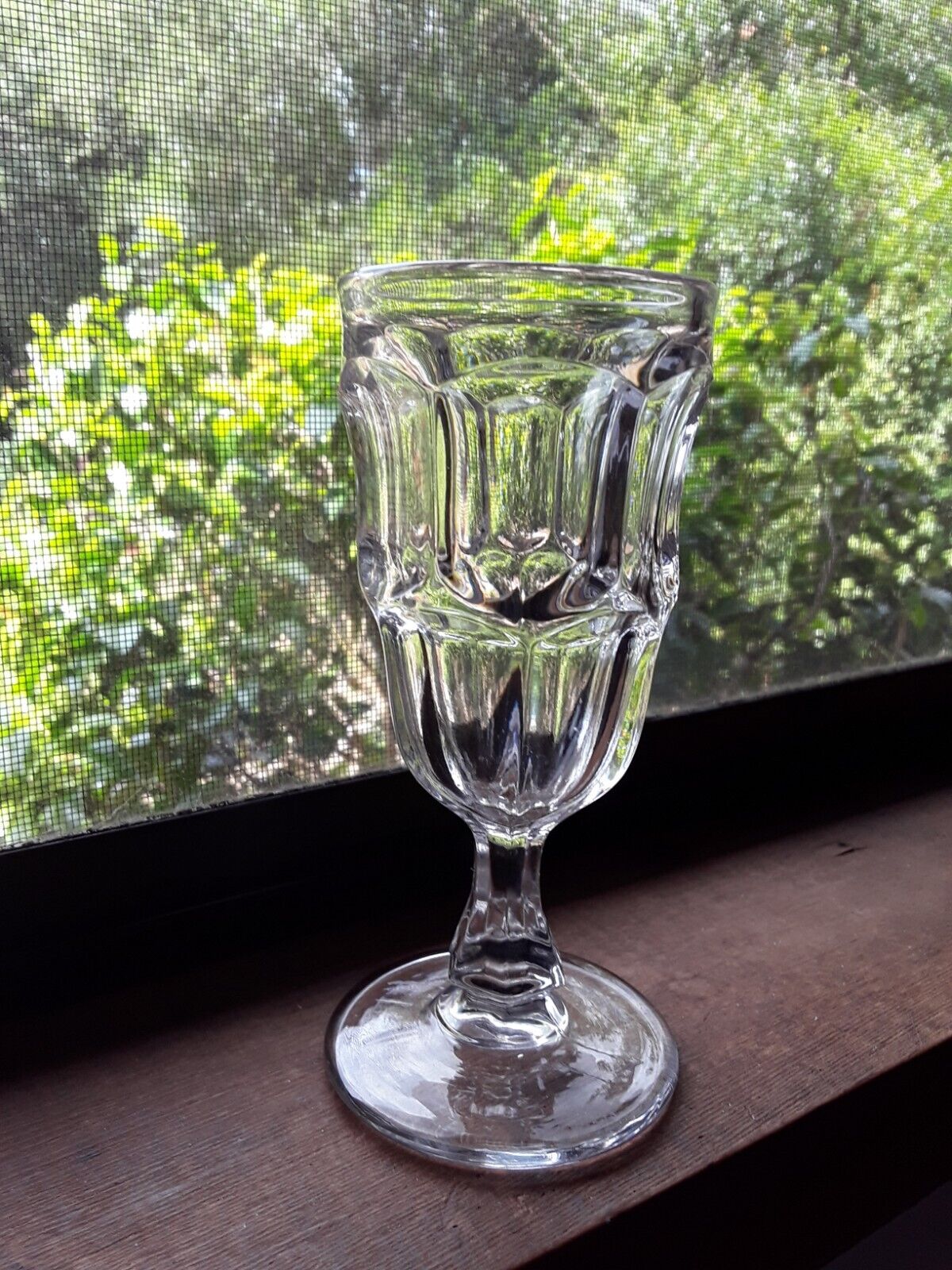 EAPG ASHBURTON 4 oz. WINE GLASS EARLY FLINT GLASS c.1850