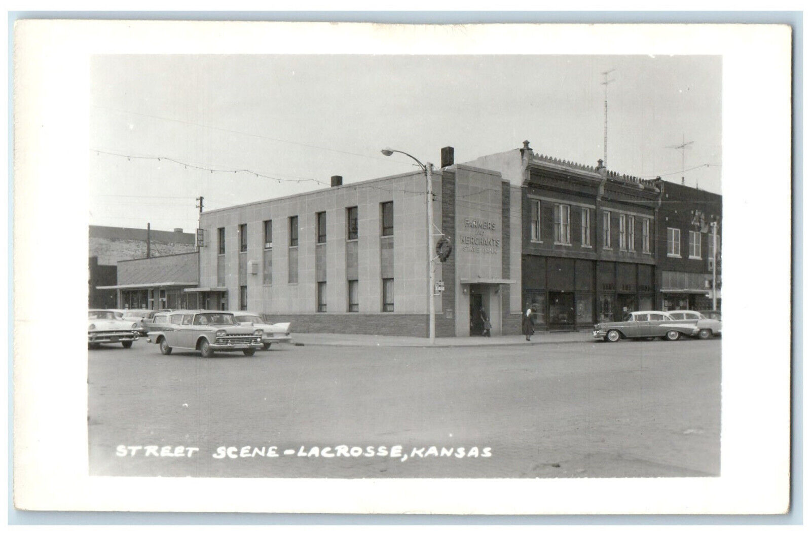 c1960's Street Scene Lacrosse Kansas KS Vintage Unposted RPPC Photo Postcard