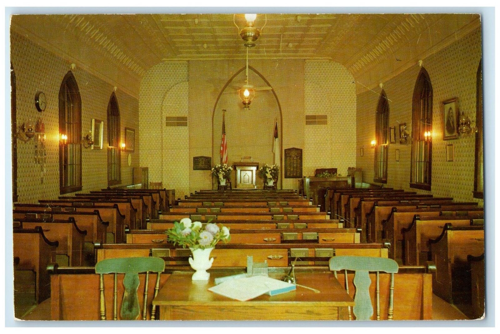 1960 The Little Brown Church In Vale Old Shrine Interior Nashua Iowa IA Postcard