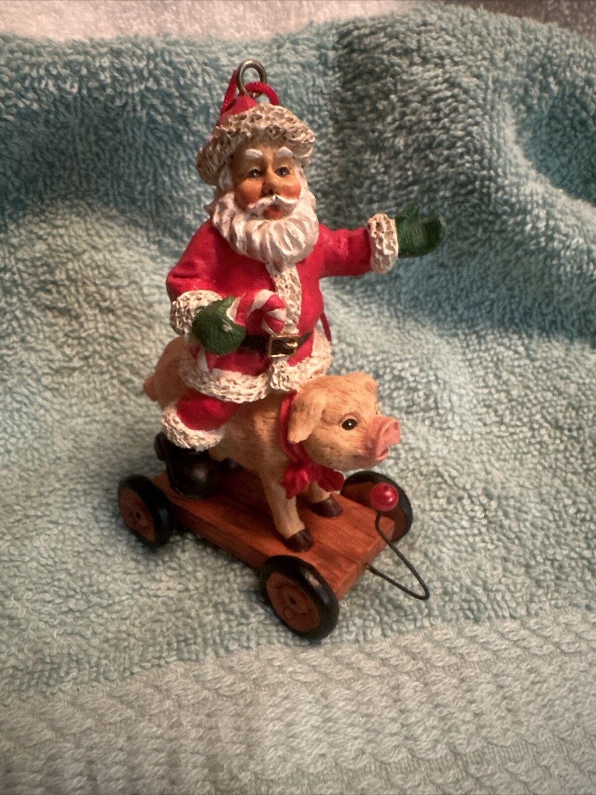 Kurt S Adler Christmas ornaments Santa On Pig O-600
