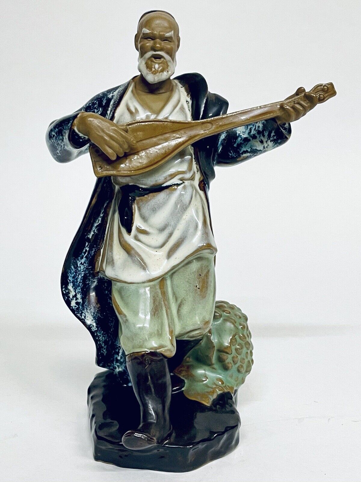 Marvelous Vintage Asian Street Musician Fine Porcelain Figurine