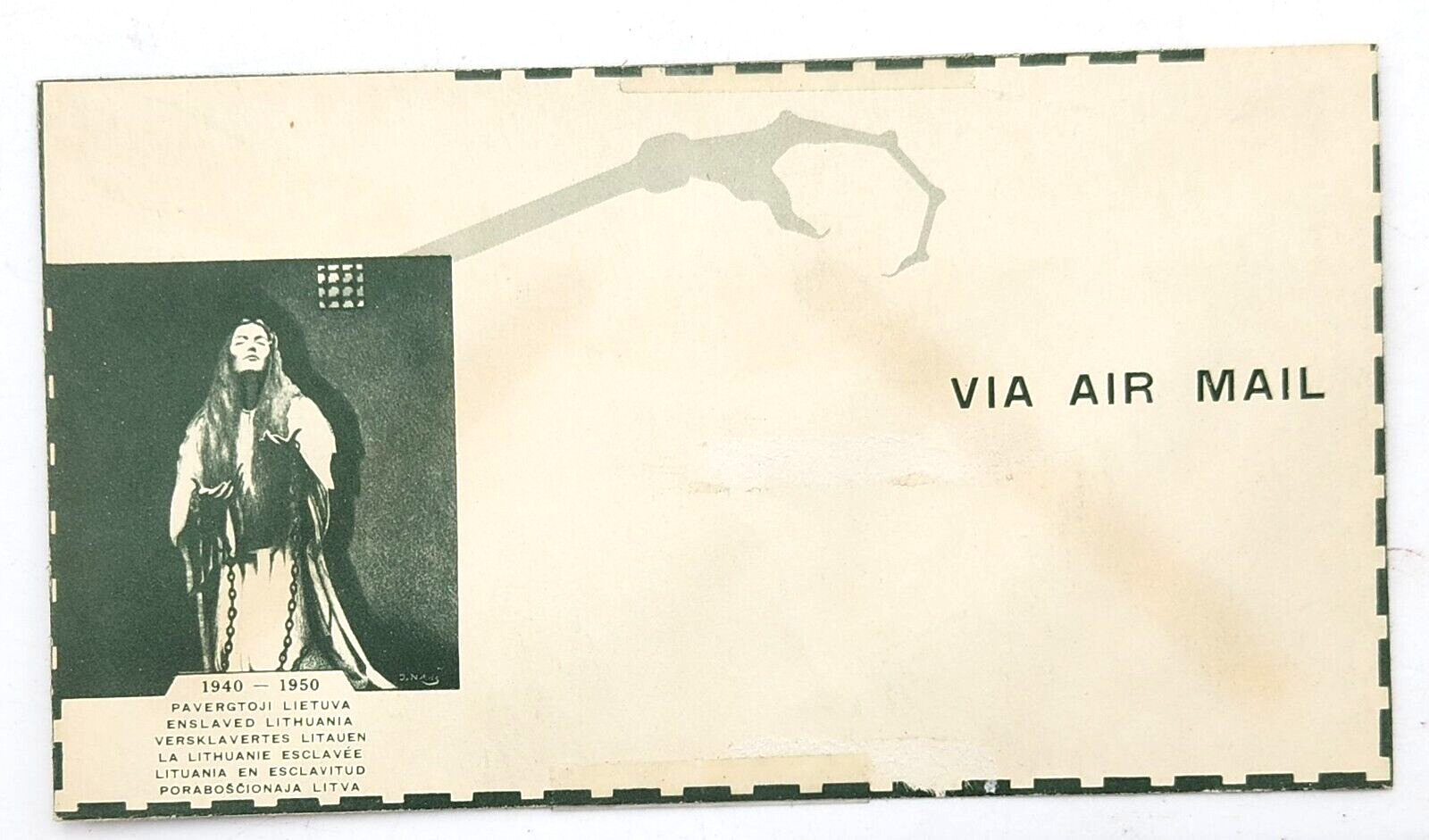 Vintage Lithuanian Envelope Air Mail LITHUANIA IN SLAVERY