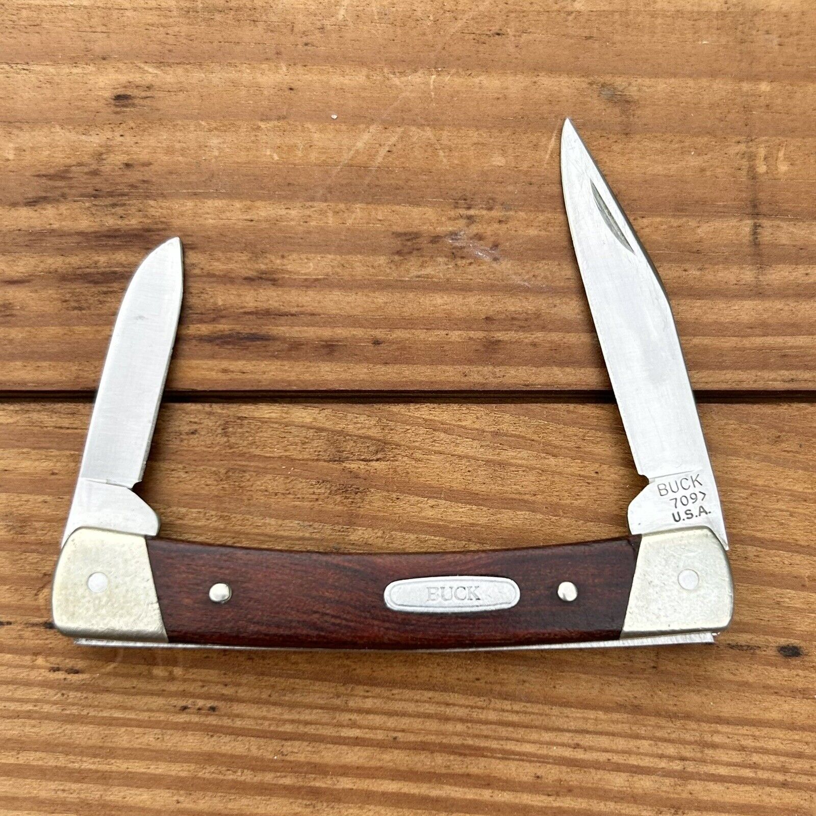 Vintage 1987 Buck USA 709 Yearling Jack Pocket Folding Knife Wood Handle