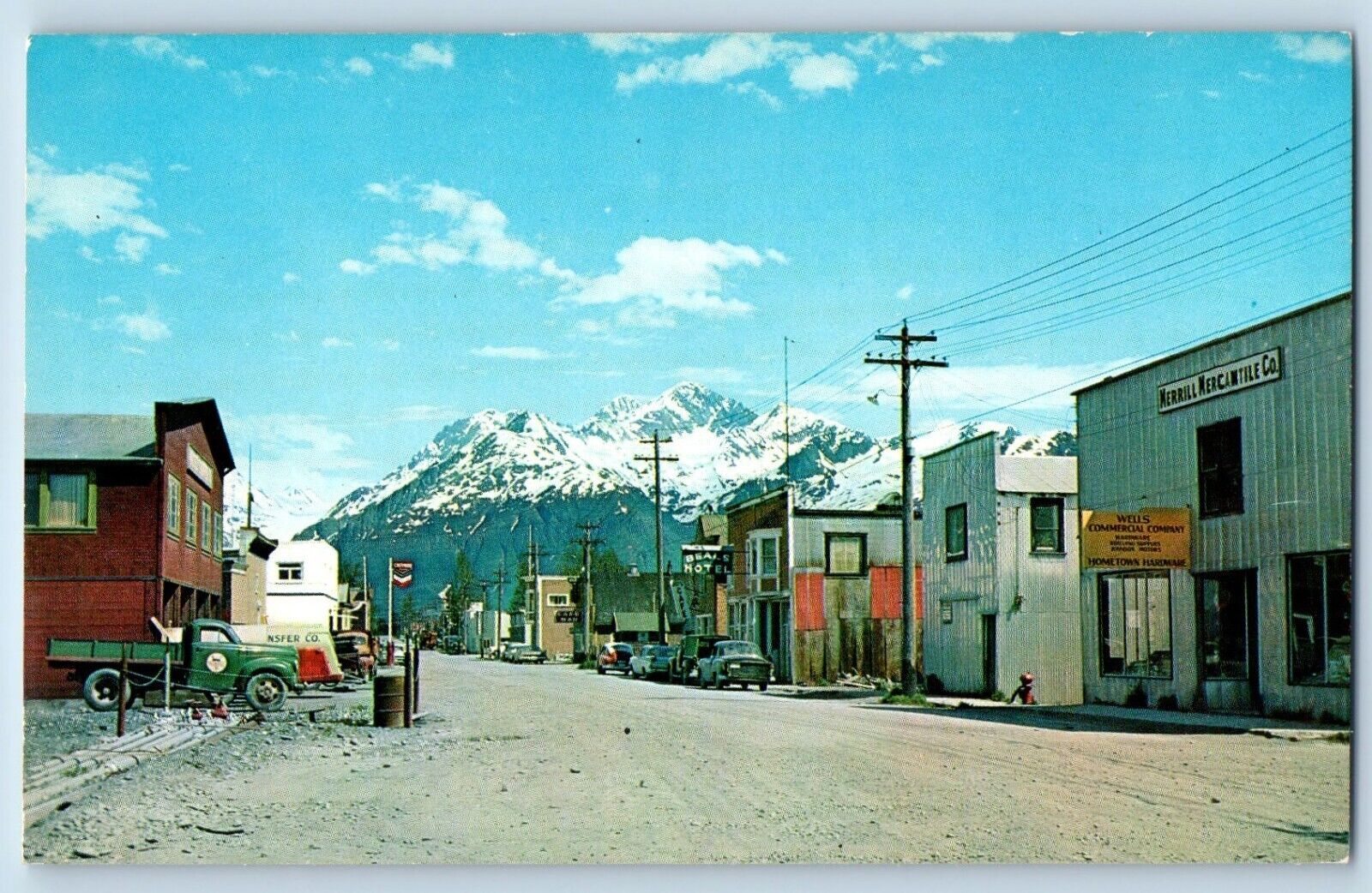 Valdez Alaska Postcard Main Street Exterior View Building c1960 Vintage Antique
