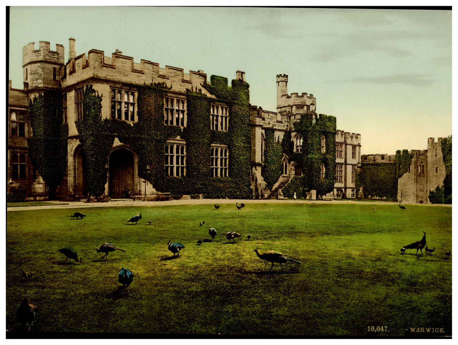 England. Warwick. Warwick Castle. Vintage Photochrome by P.Z, Photochrome Zurich