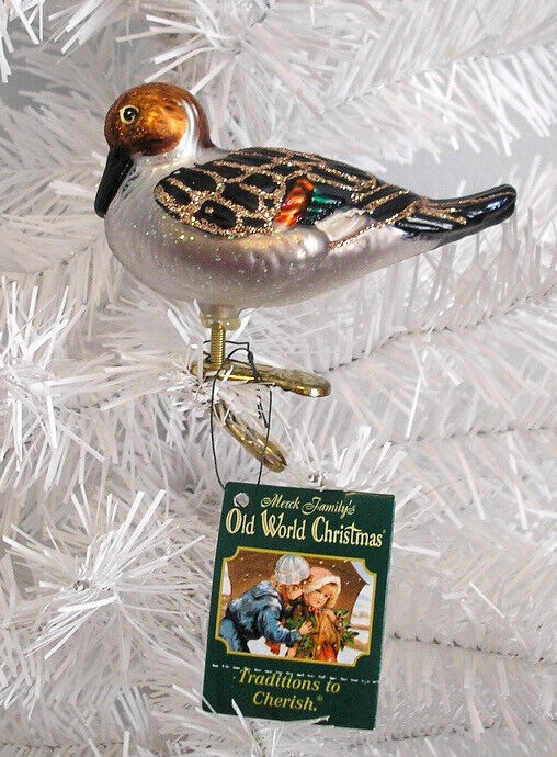 2011 - PINTAIL DUCK - OLD WORLD CHRISTMAS BLOWN GLASS ORNAMENT - NEW