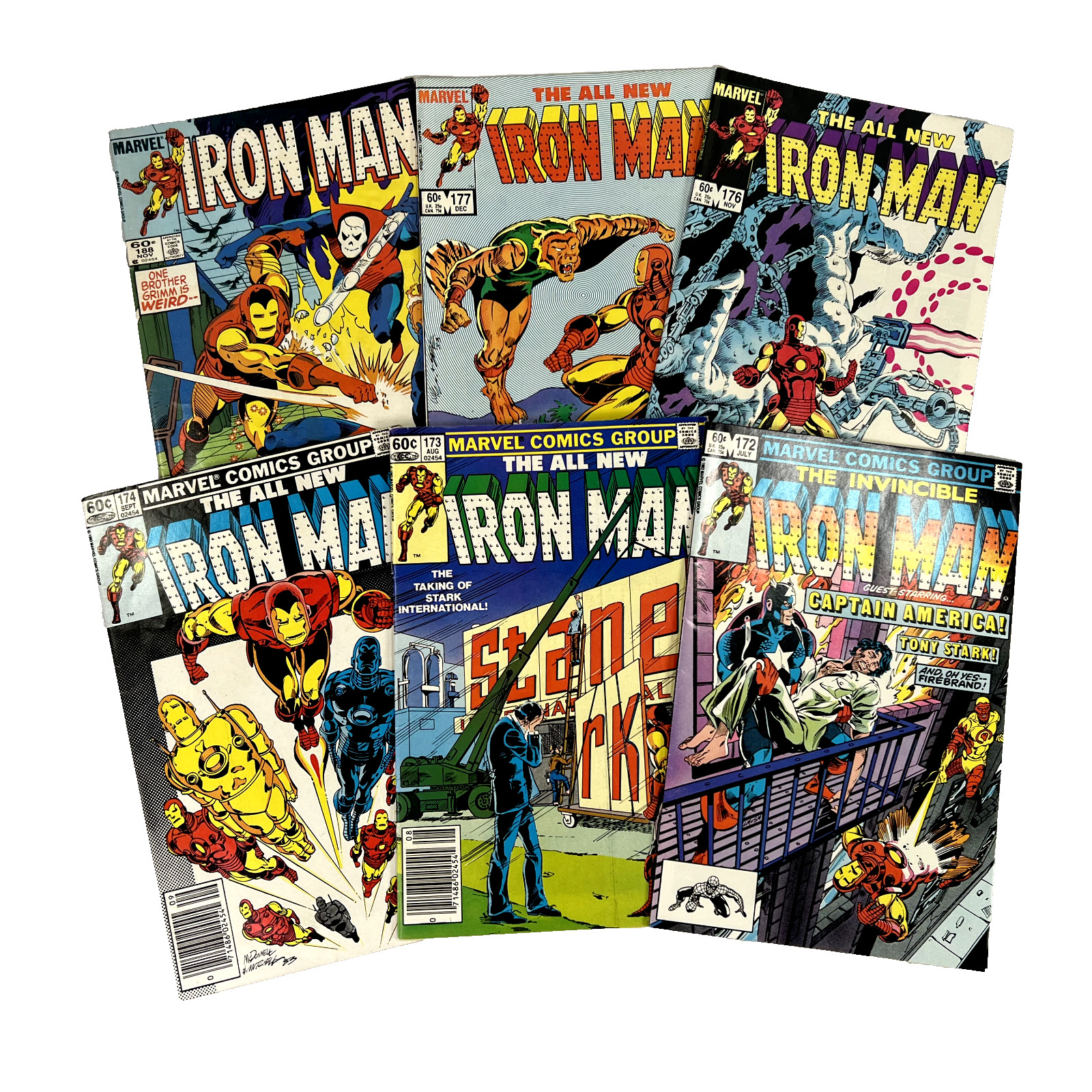 IRON MAN Vol.1 172 173 174 176 177 188 (1983-84) High Grade Bronze Marvel Comics