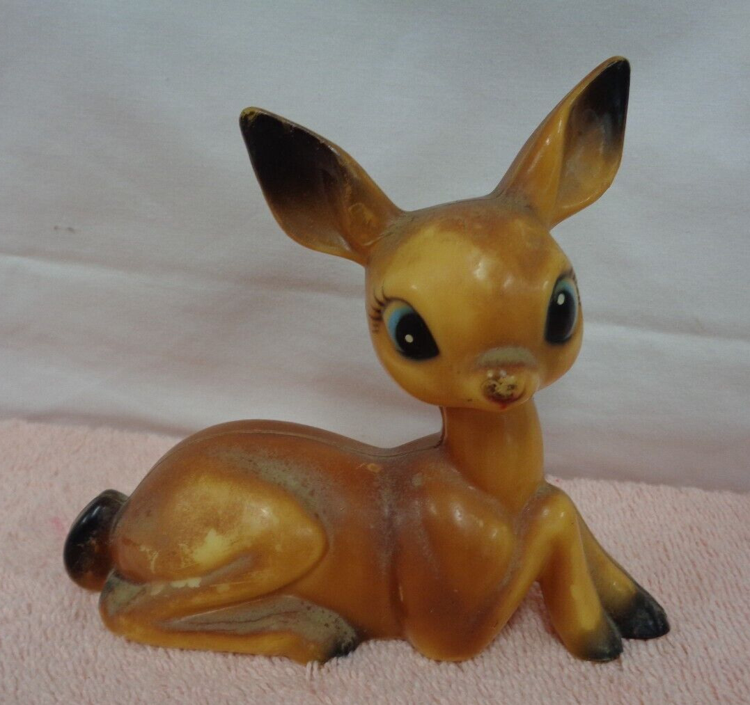 Vintage Hard Plastic Mama Doe Deer Laying Down Figurine