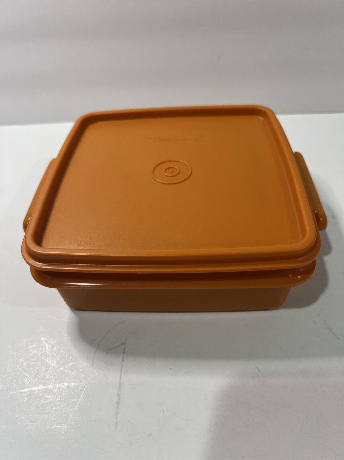 Tupperware 1362-17 Retro Orange  Container With 1363-27 Orange Lid Vintage