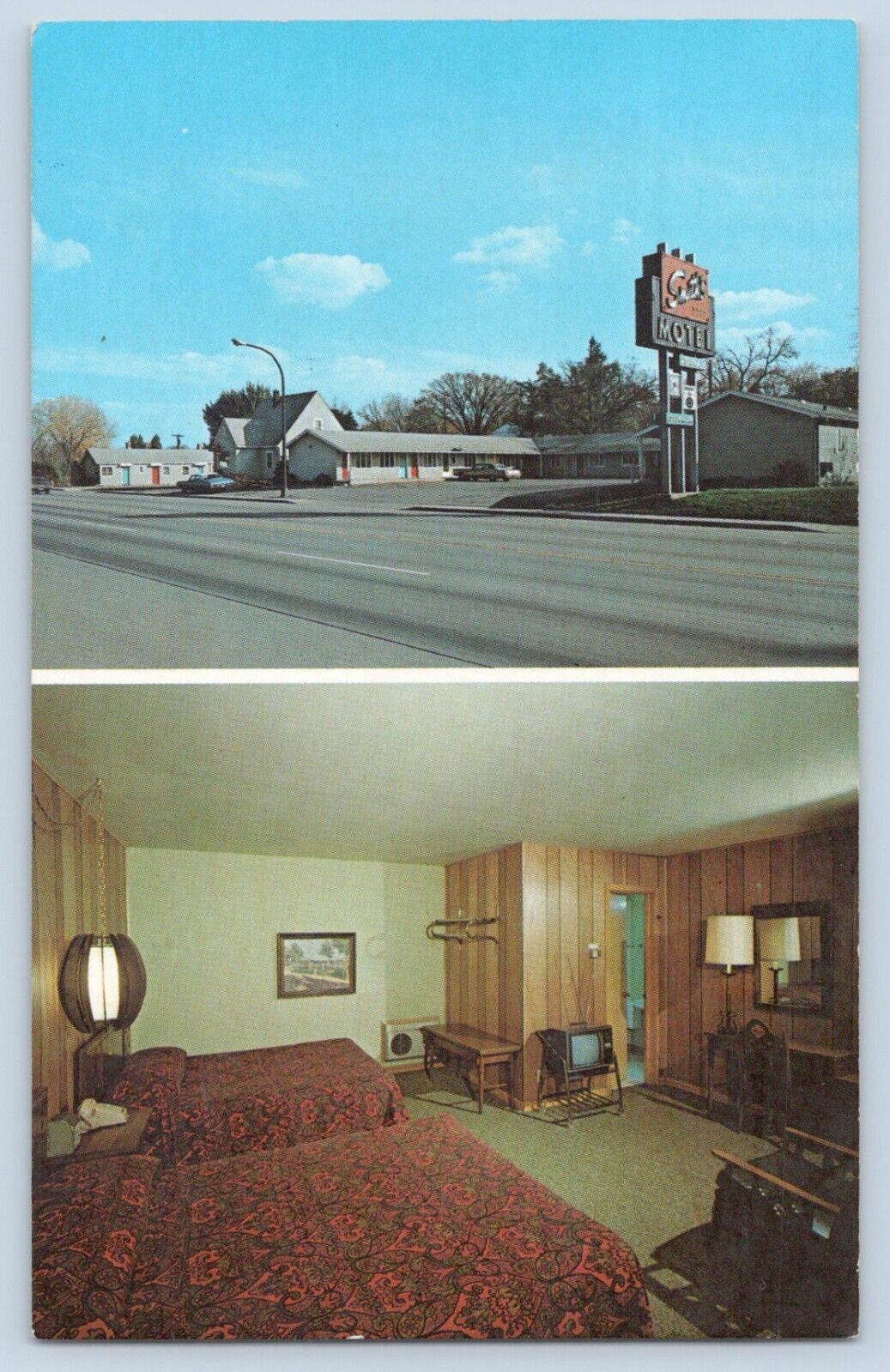 Sioux Falls South Dakota SD Smith\'s Uptown Motel Postcard 1960s