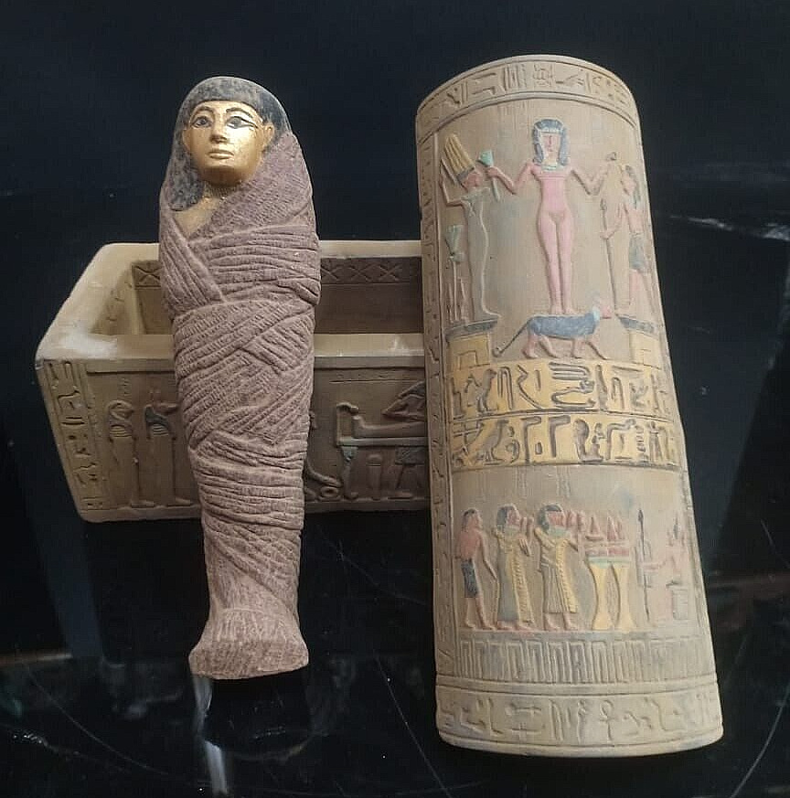 Rare Ancient Egyptian Antique Pharaonic Jewelry Hieroglyphics Box Egyptian Bc.