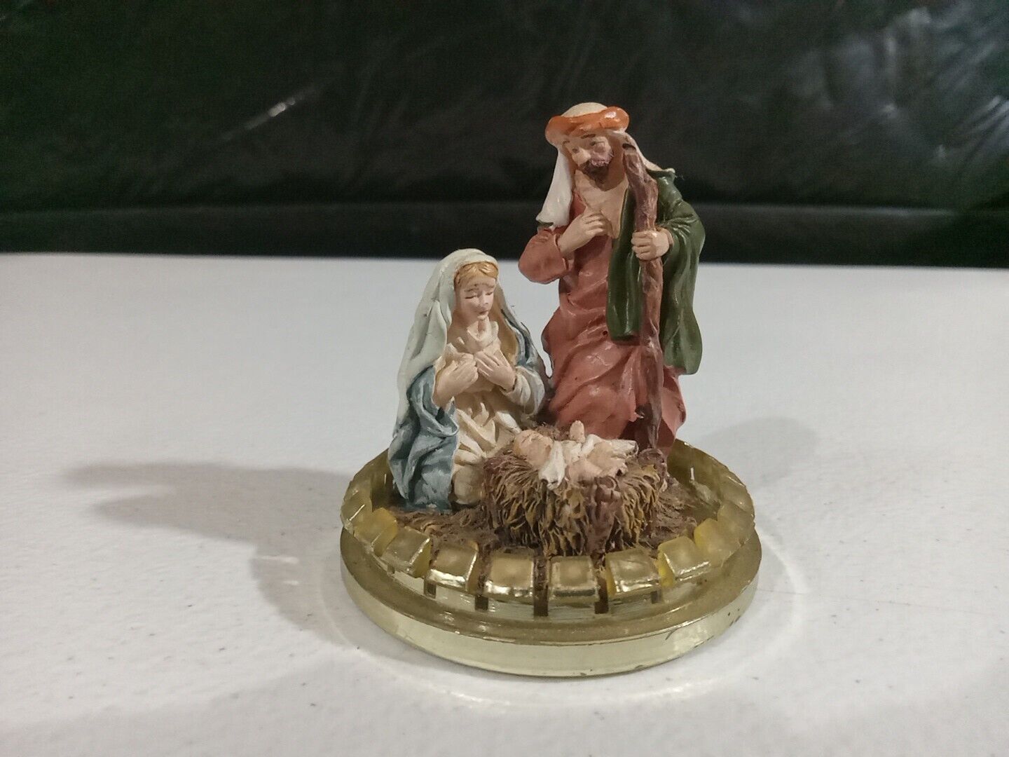 Vintage Miniature resin Nativity Holy Family  Figurine