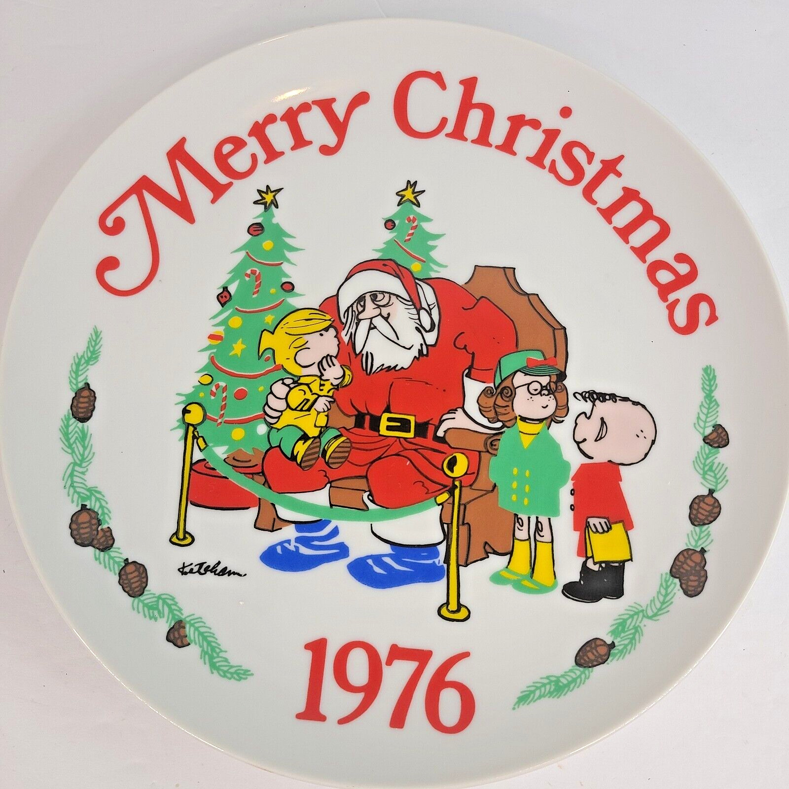 Vintage 70s Dennis the Menace Merry Christmas Plate 1976 By Hank Ketcham