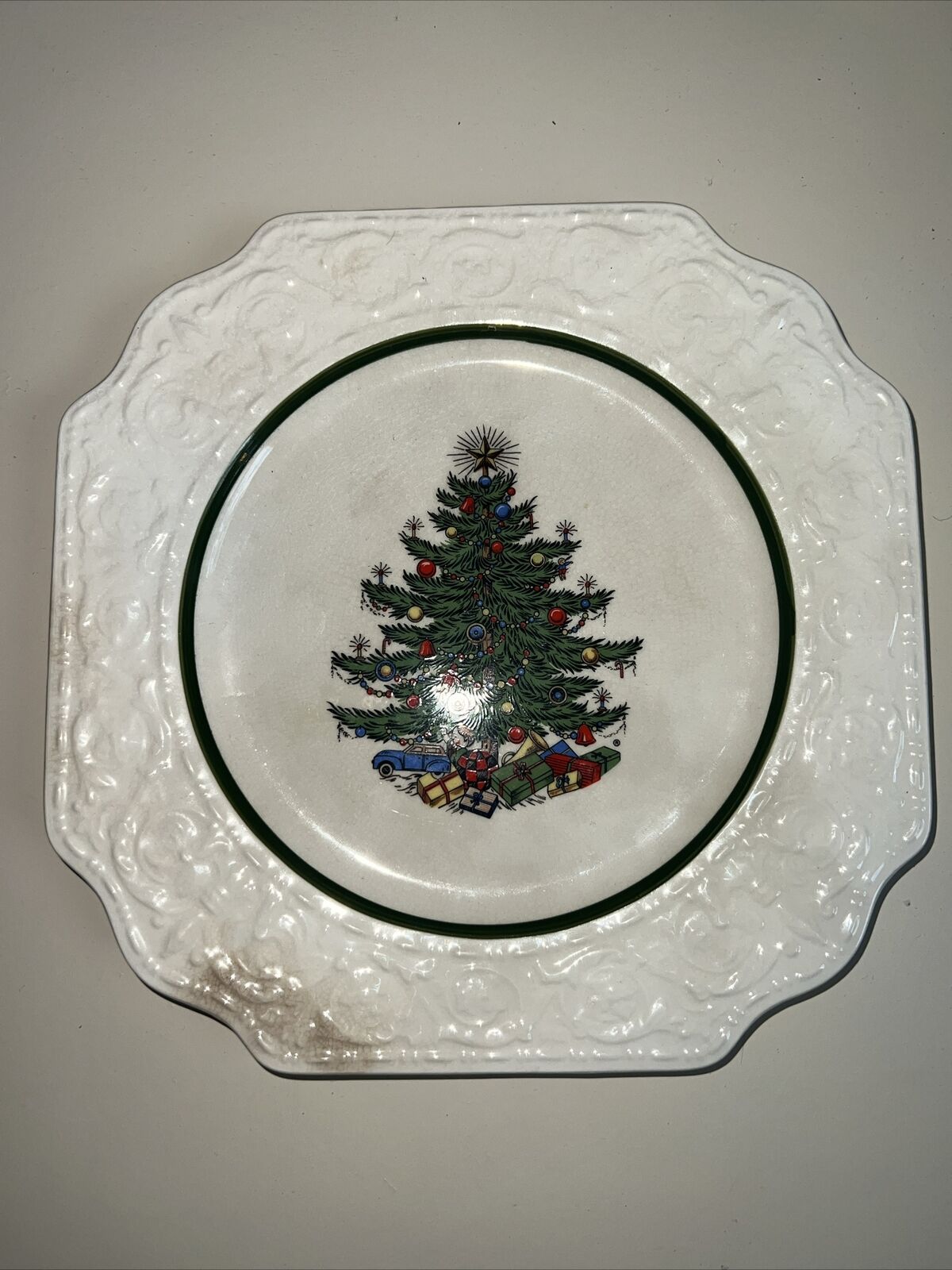 Vintage Cuthbertson Original Christmas Tree Dessert Plate Holidays