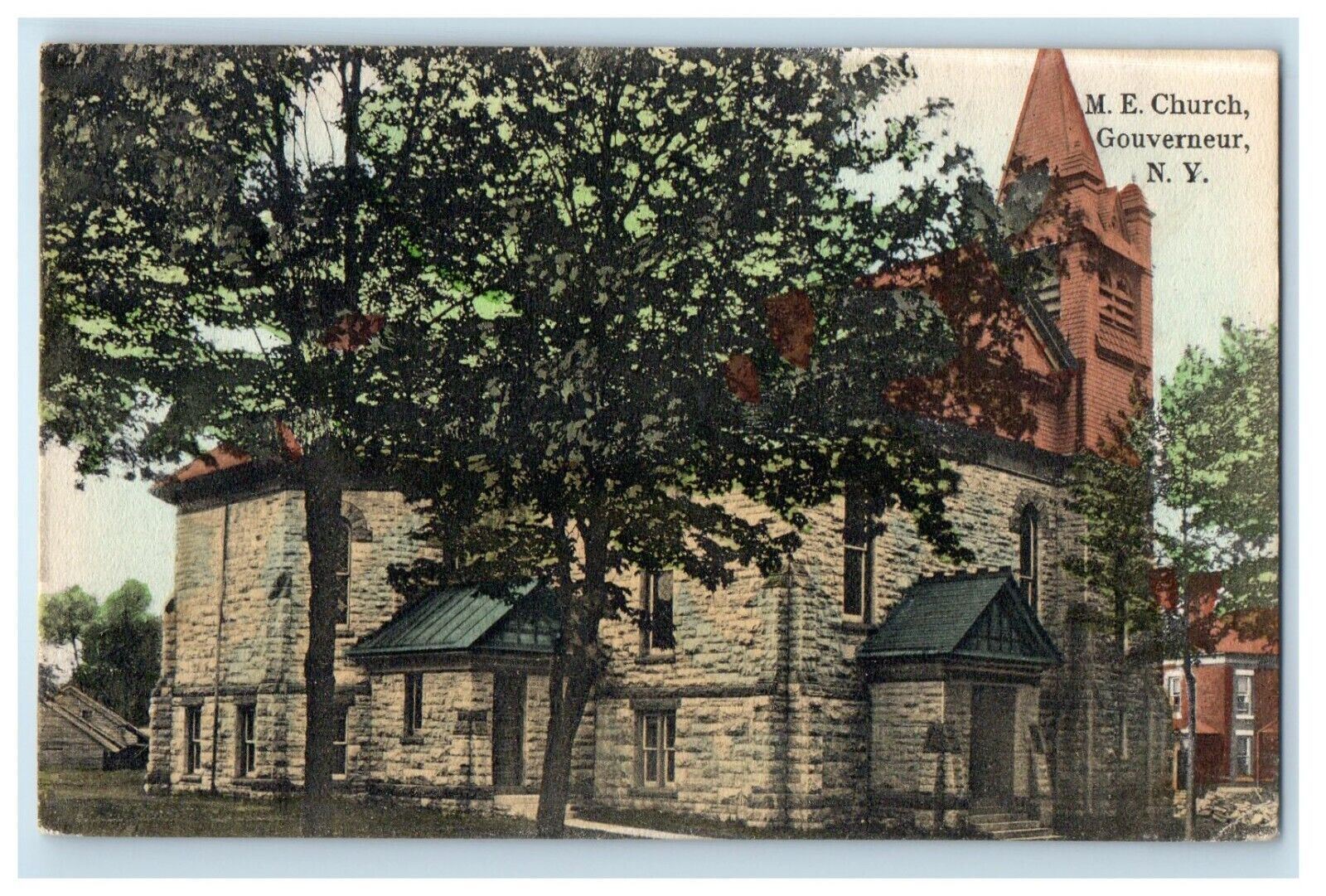 1908 M.E. Church Gouverneur New York NY Posted Antique Postcard