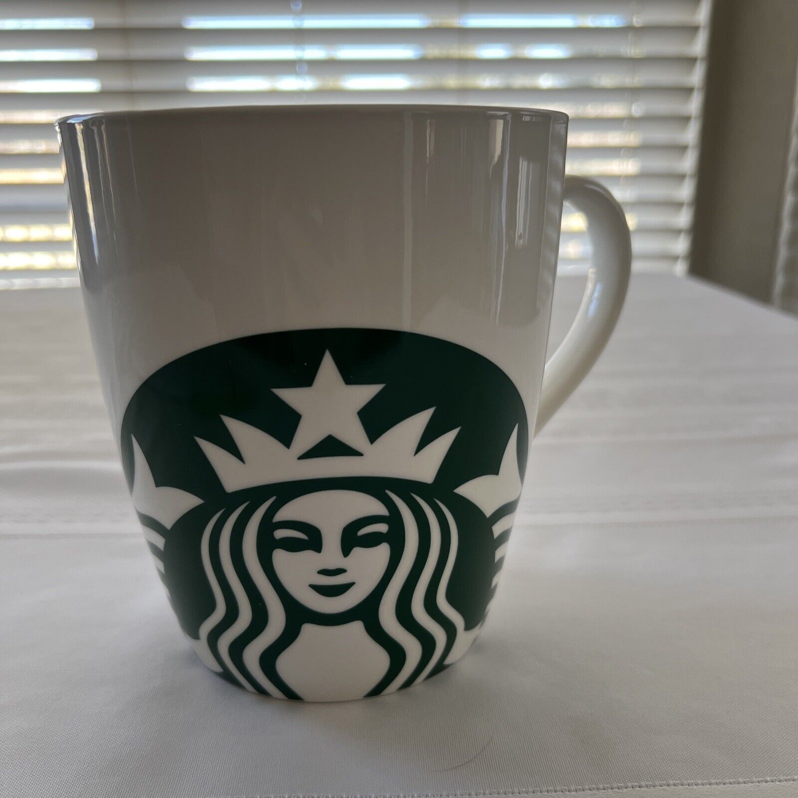 MINT Starbucks Huge 46 Oz White Green Logo Coffee Cup Giant Mug