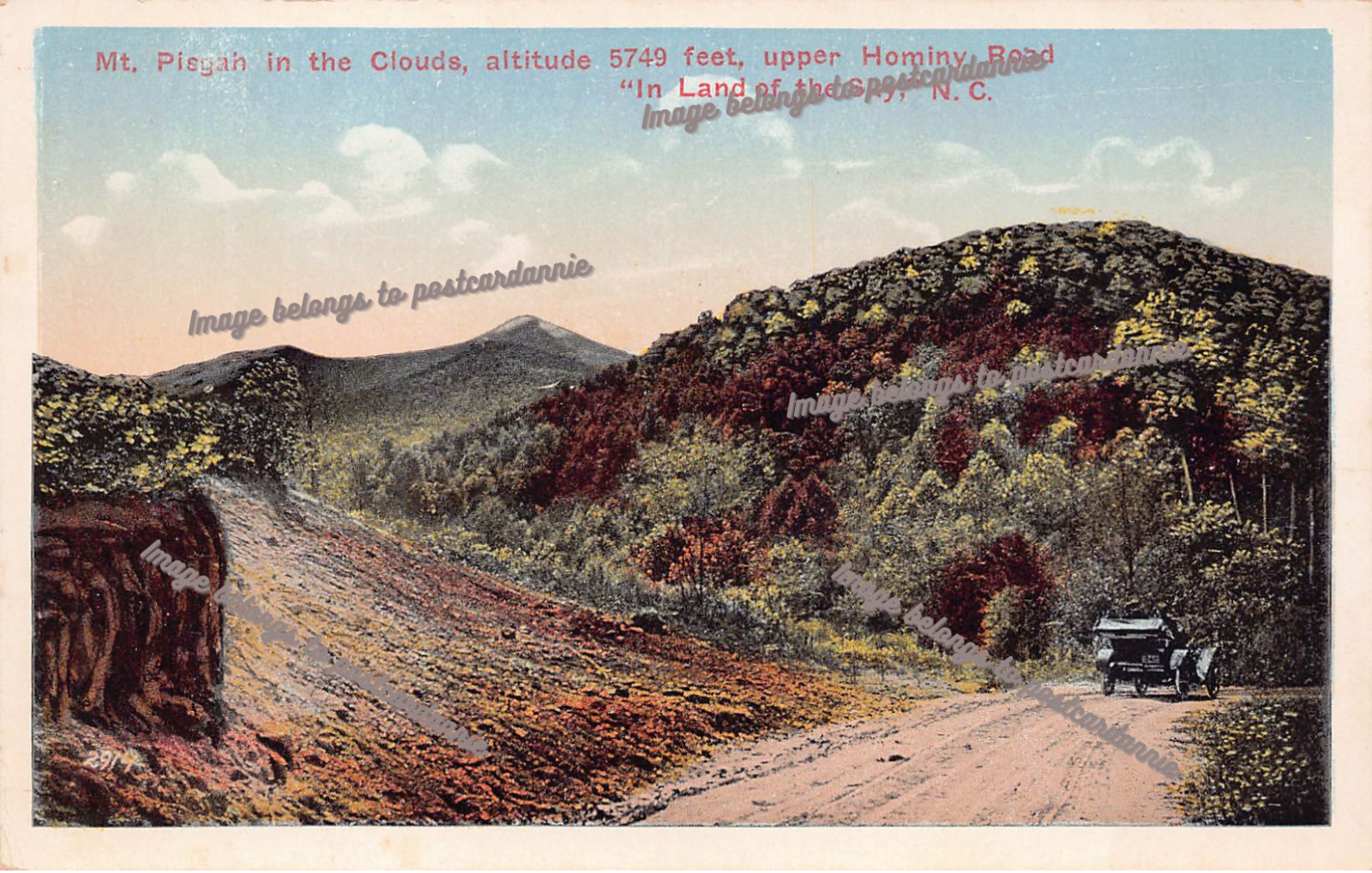 Asheville NC North Carolina Mt Pisgah Hominy Road Creek Vtg Postcard B64