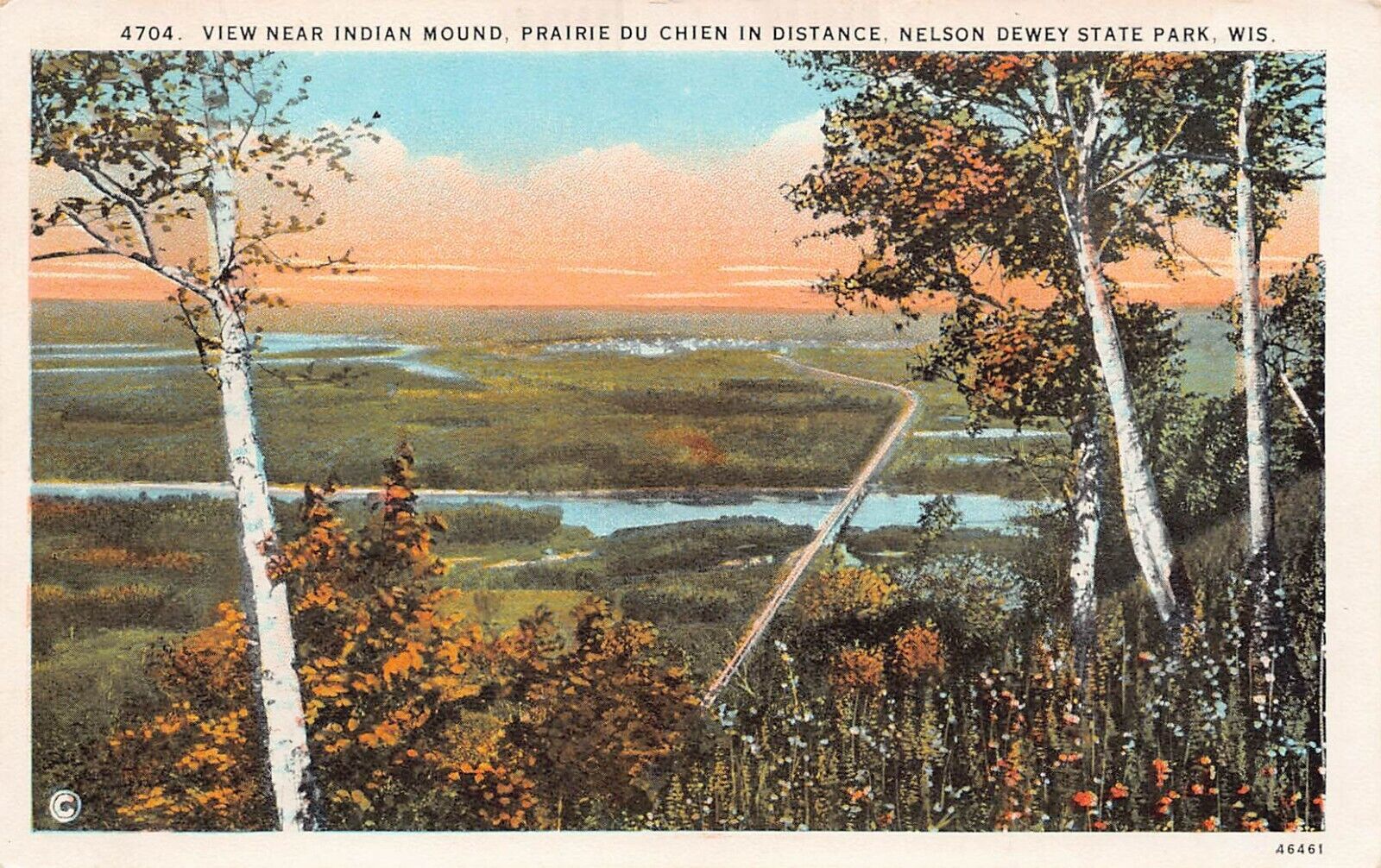 Prairie du Chien WI Wisconsin Nelson Dewey Stonefield Bridge Vtg Postcard A21