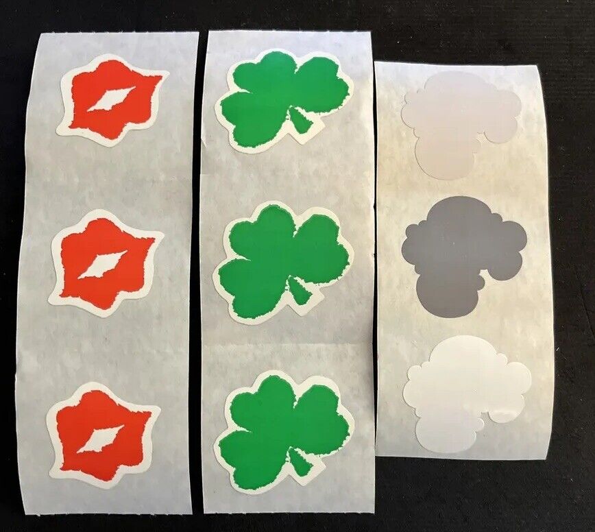Vintage 80’s Stickers - Lips Clouds & Shamrock - Rare