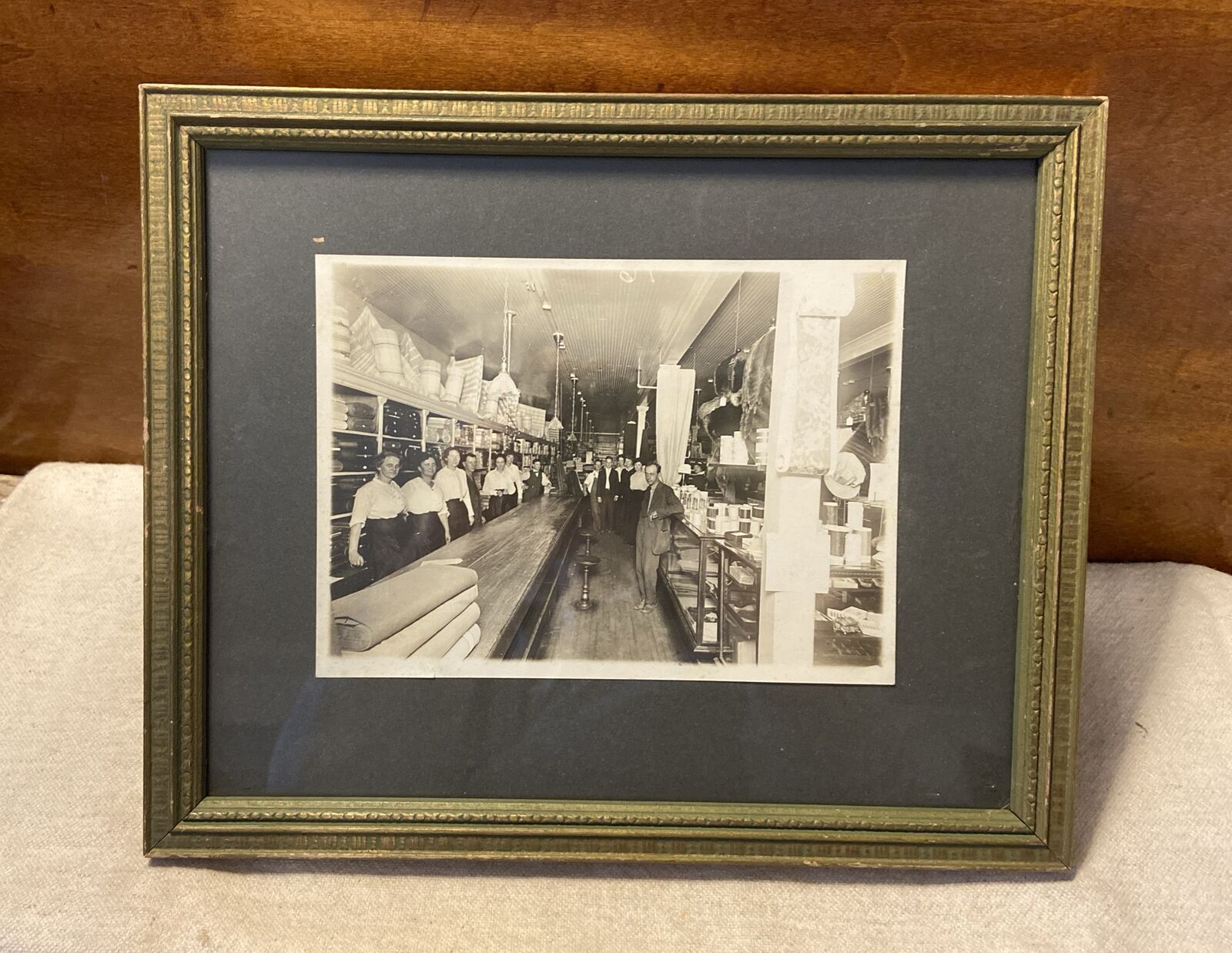 Original B&W Photo“Mercantile Store W/Employees” W/Antique 8x10” Frame & Glass