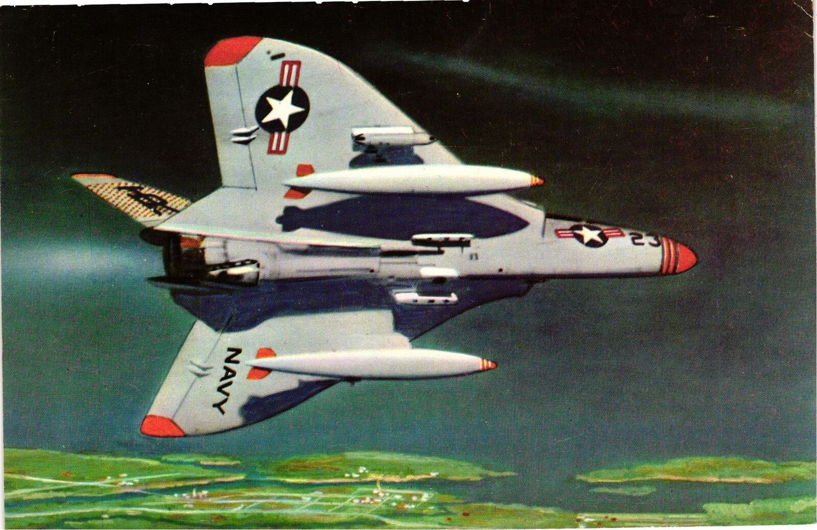 Vintage Postcard 4x6- U.S. NAVY F4D-1 ALL-WEATHER FIGHTER UnPost 1960-80s
