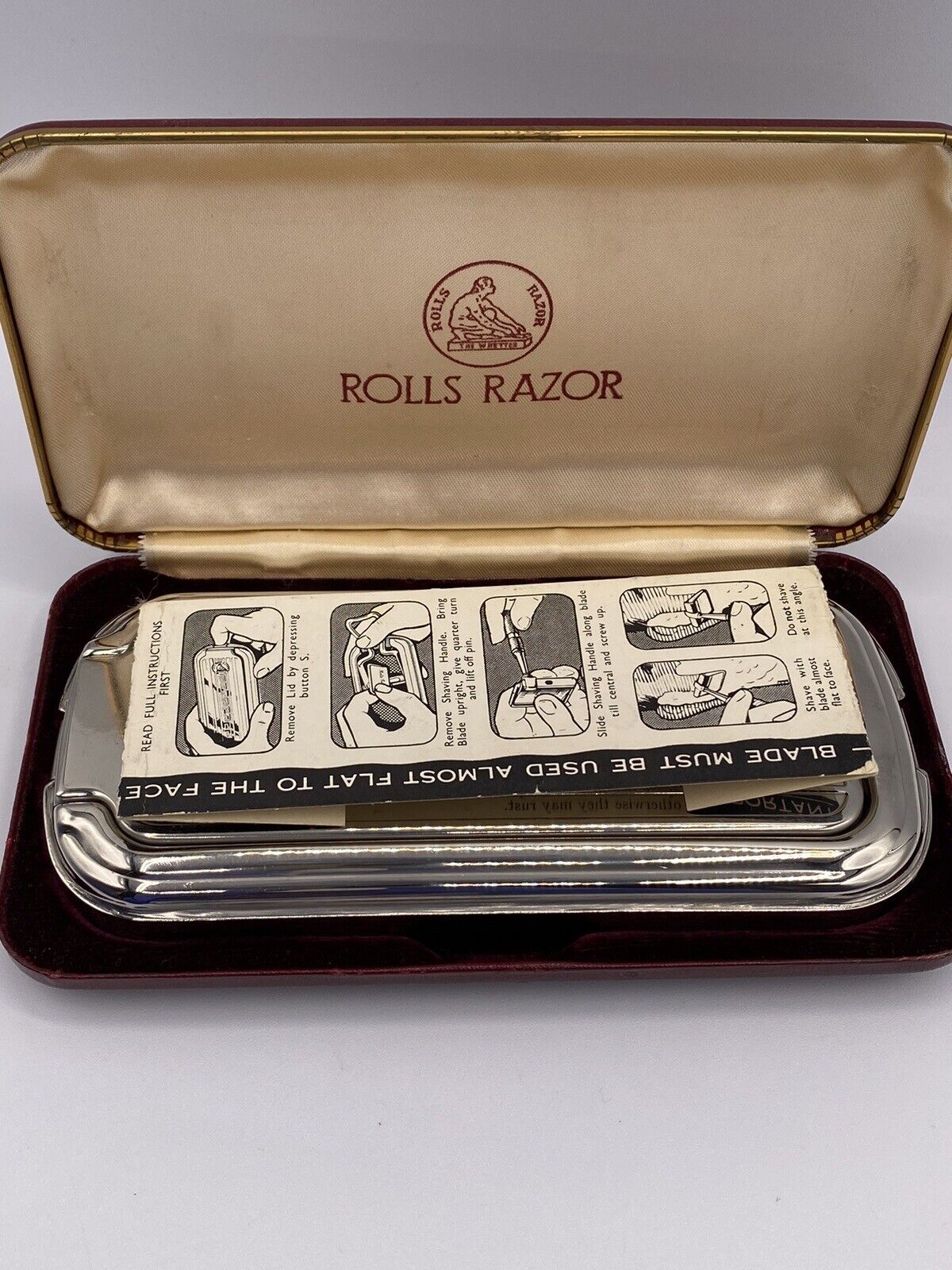 Vintage Rolls Razor Made In England Men\'s Shaving Razor With Case & Manual