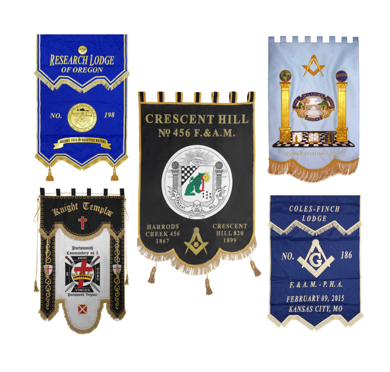 Masonic Lodge Banner Premium Quality |Exquisite Hand-Embroidered Lodge Banners