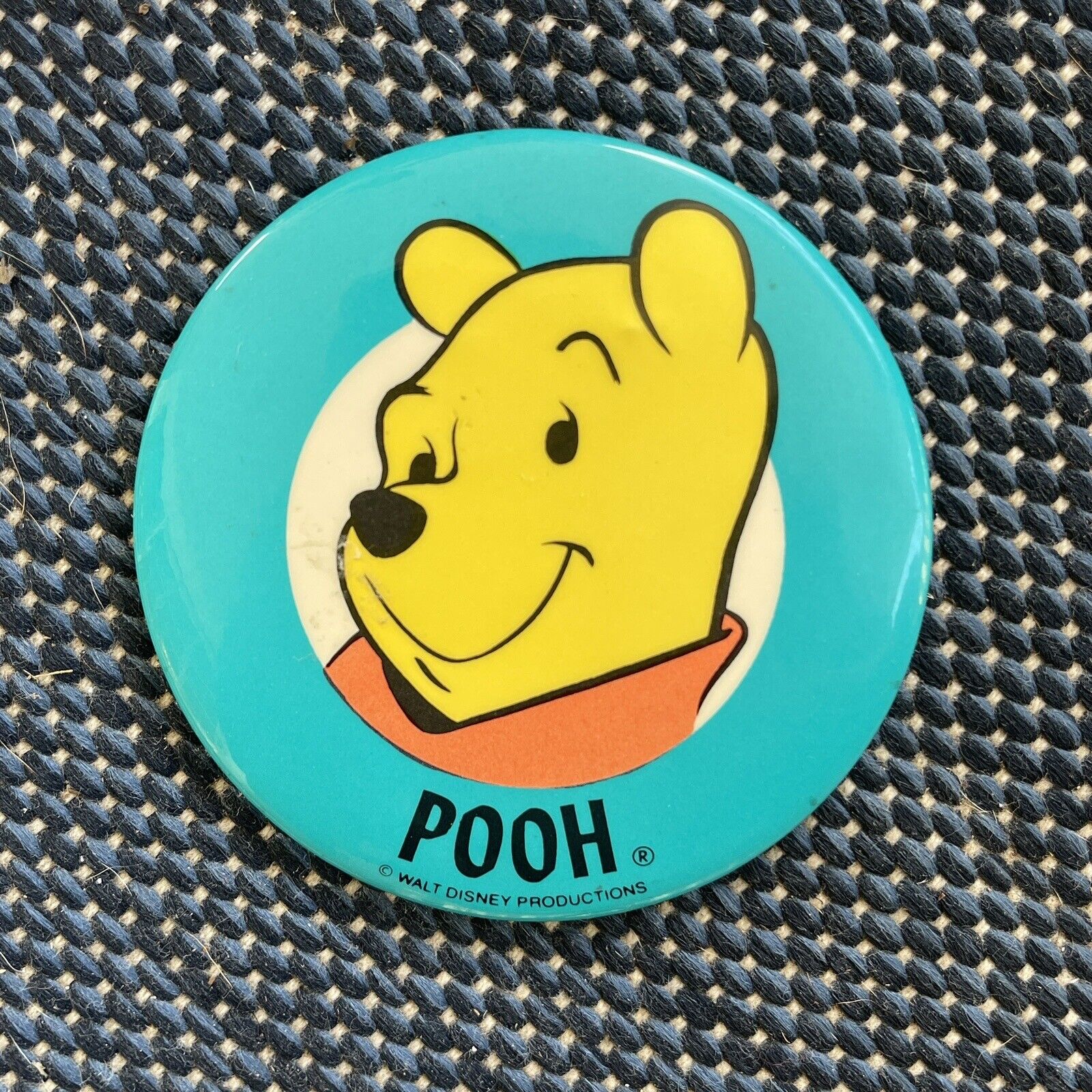 Vtg Walt Disney 1970 - 80s Winnie The Pooh Large Pinback Button Pin Souvenir